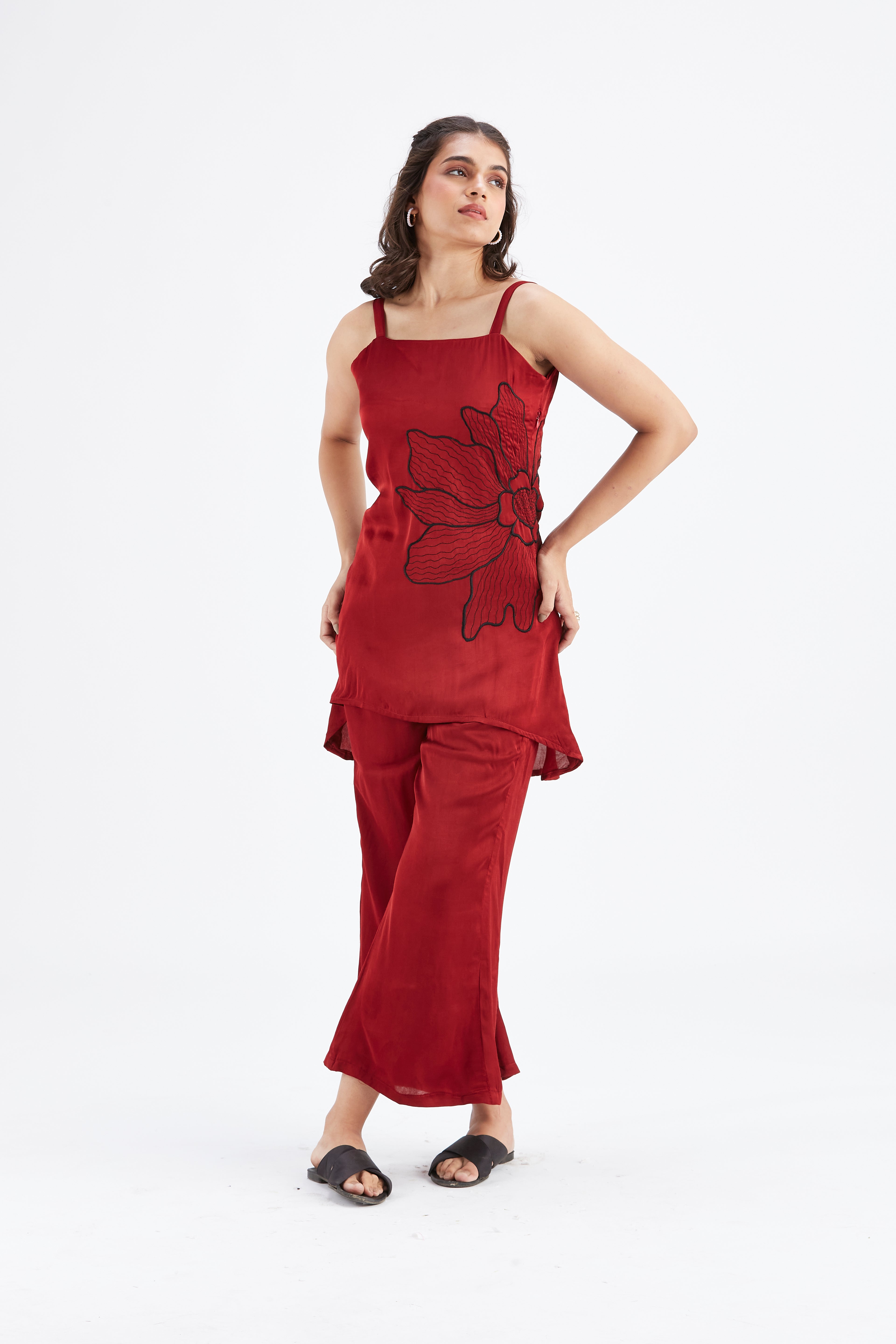 Alina Red Co-ord set by Hasttvam with Ete by Hasttvam at Kamakhyaa for sustainable fashion