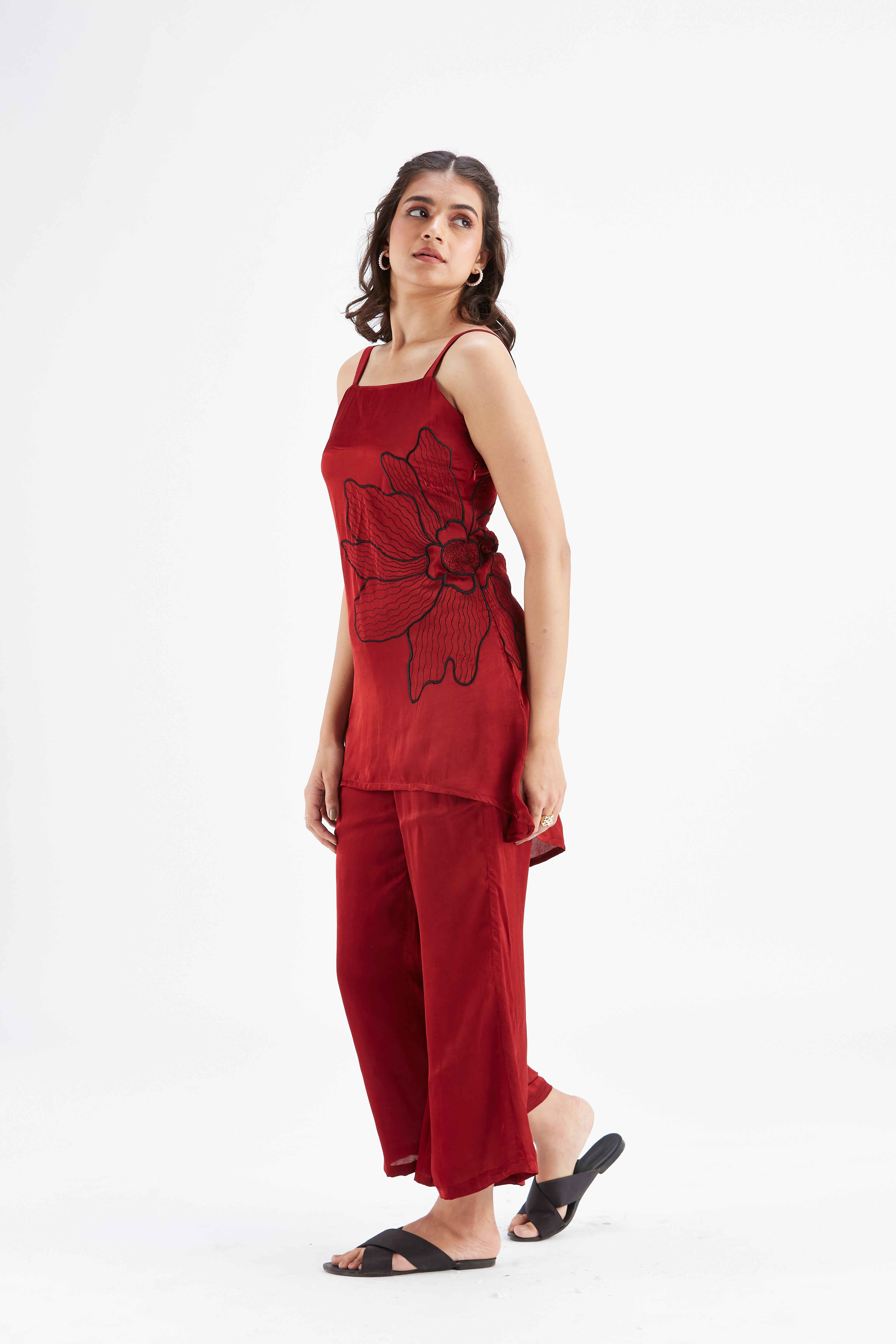 Alina Red Co-ord set by Hasttvam with Ete by Hasttvam at Kamakhyaa for sustainable fashion
