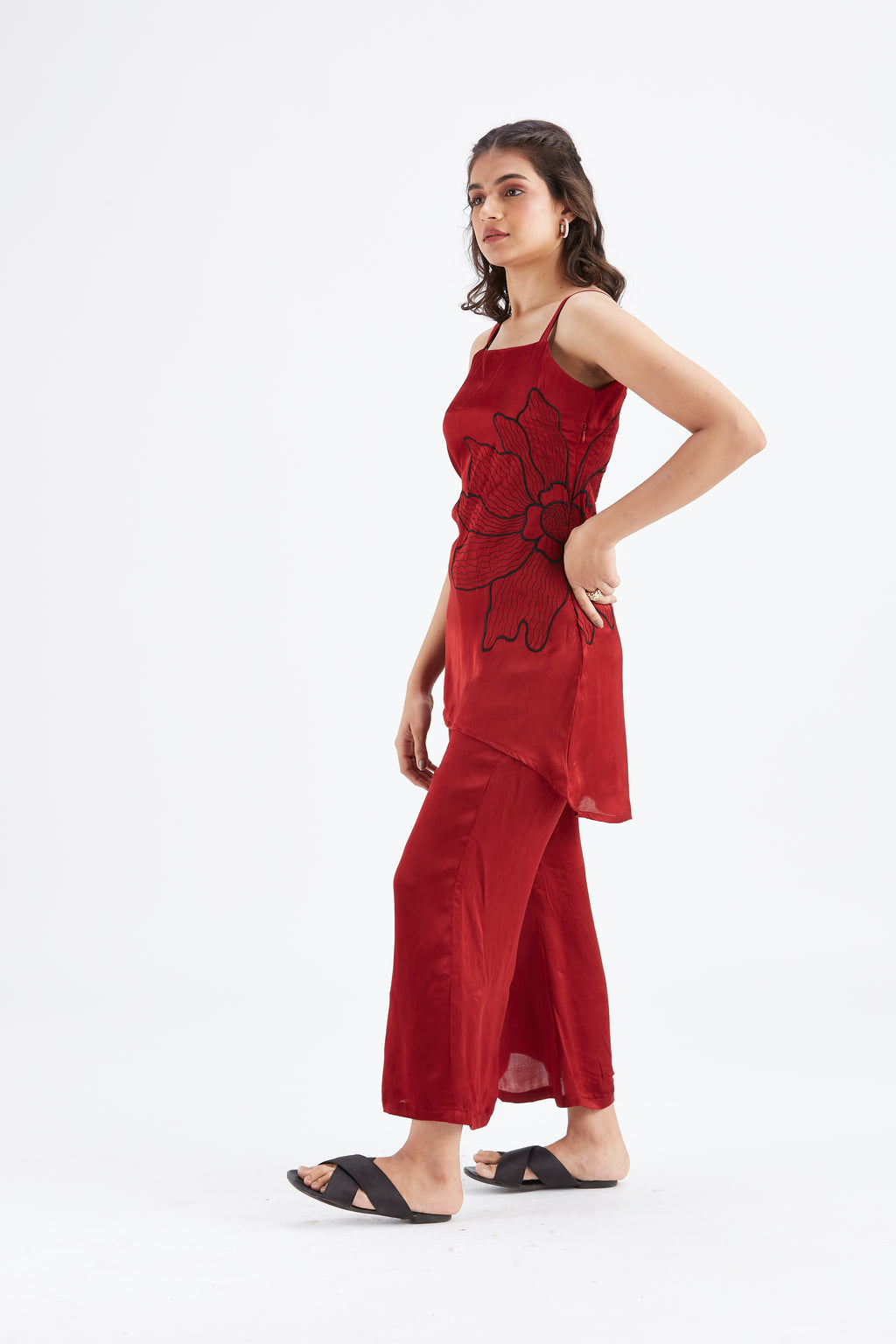Alina Red Co-ord set by Hasttvam with Ete by Hasttvam at Kamakhyaa for sustainable fashion