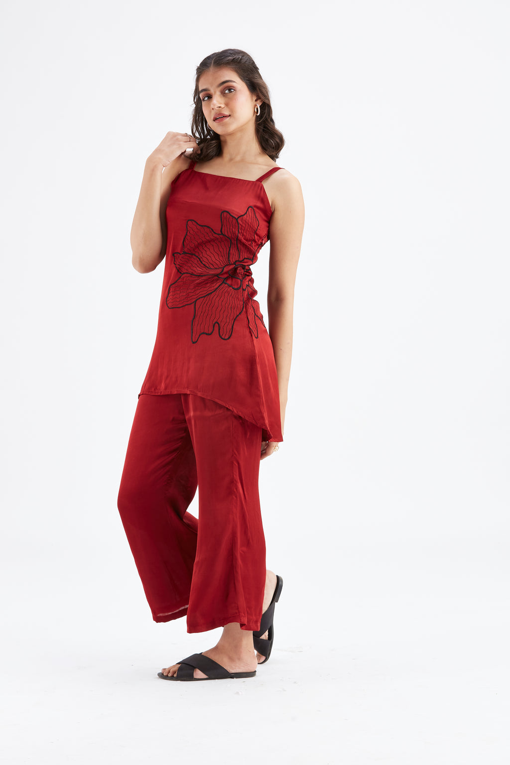 Alina Red Co-ord set by Hasttvam with Ete by Hasttvam at Kamakhyaa for sustainable fashion