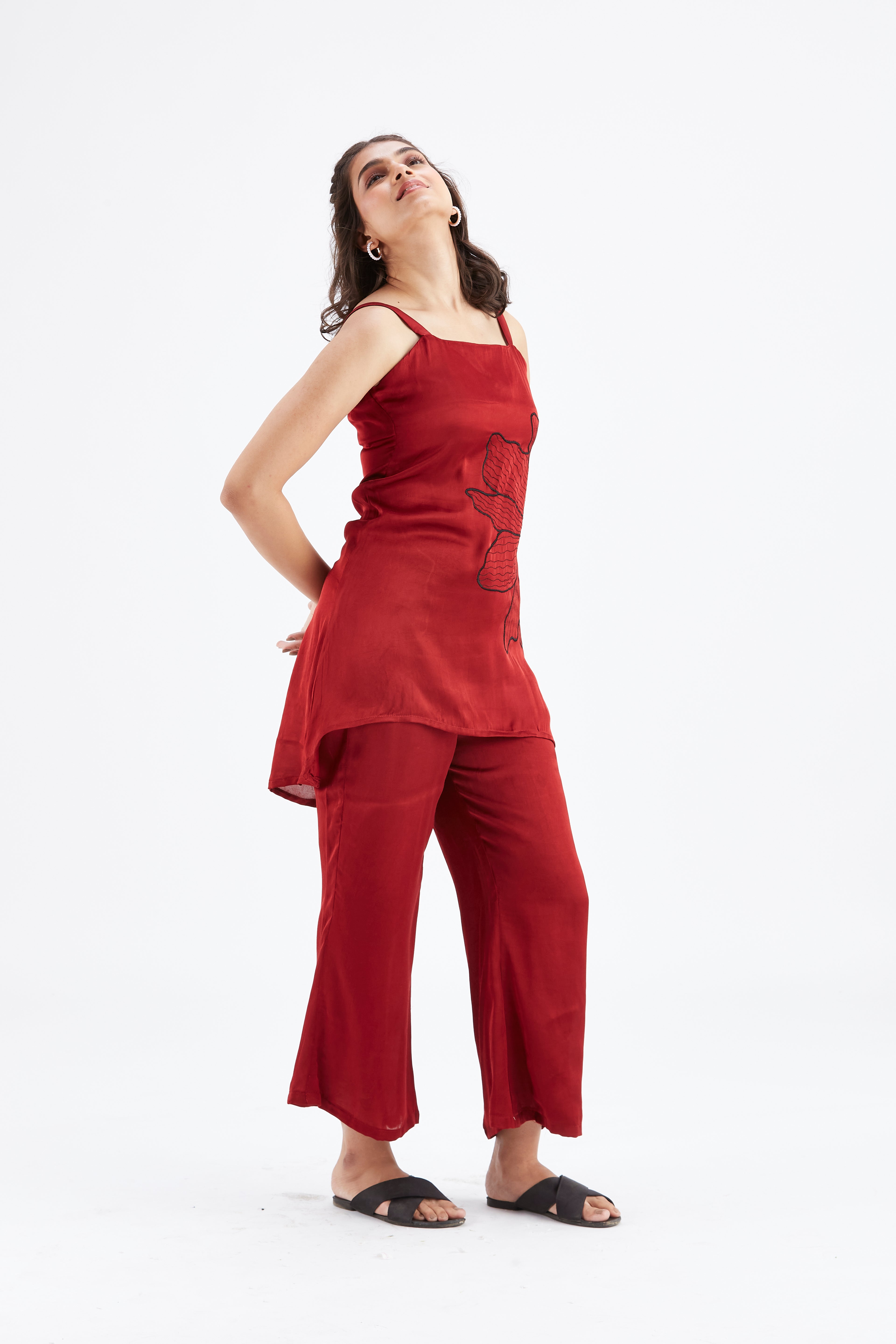 Alina Red Co-ord set by Hasttvam with Ete by Hasttvam at Kamakhyaa for sustainable fashion