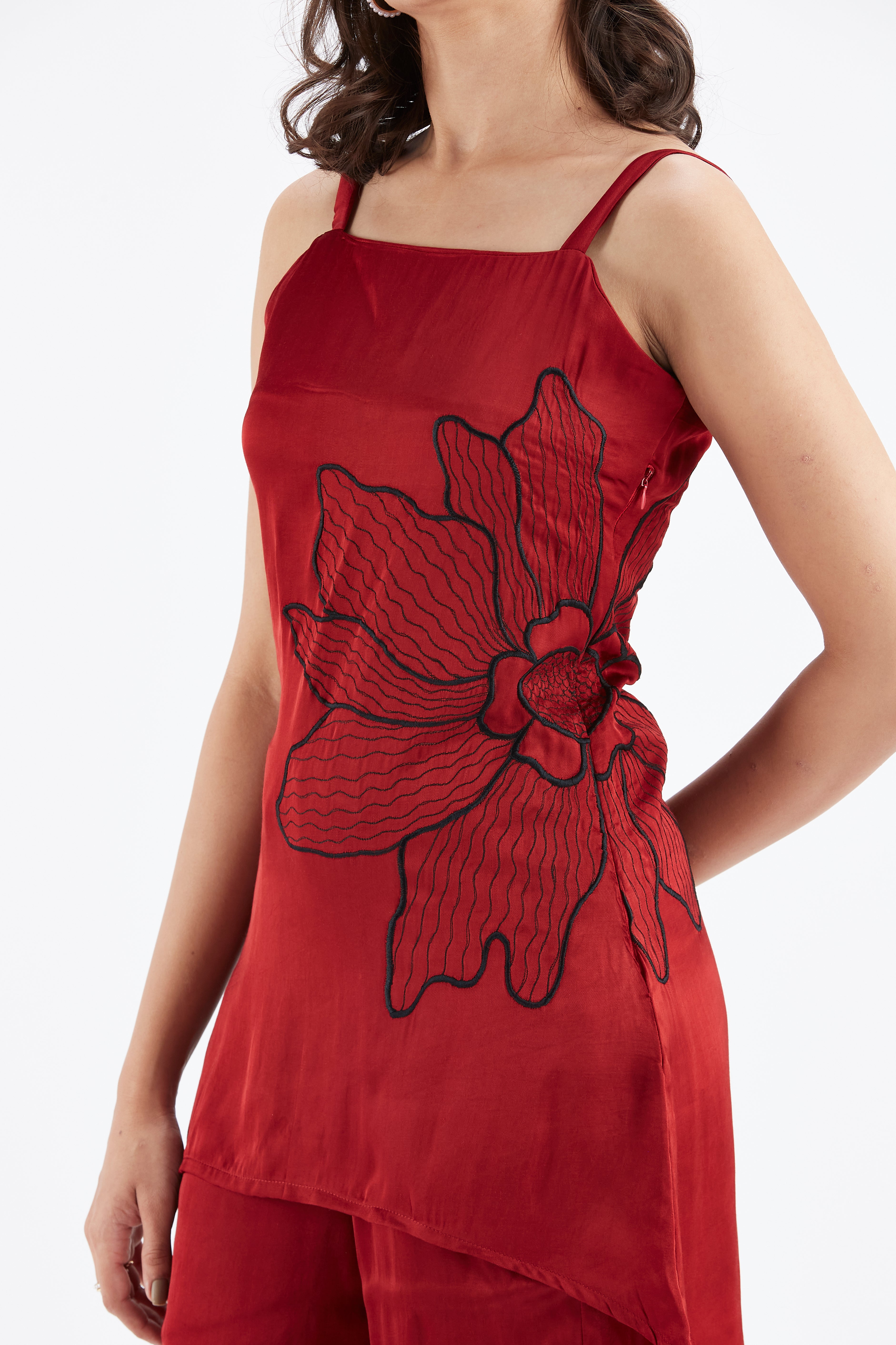 Alina Red Co-ord set by Hasttvam with Ete by Hasttvam at Kamakhyaa for sustainable fashion