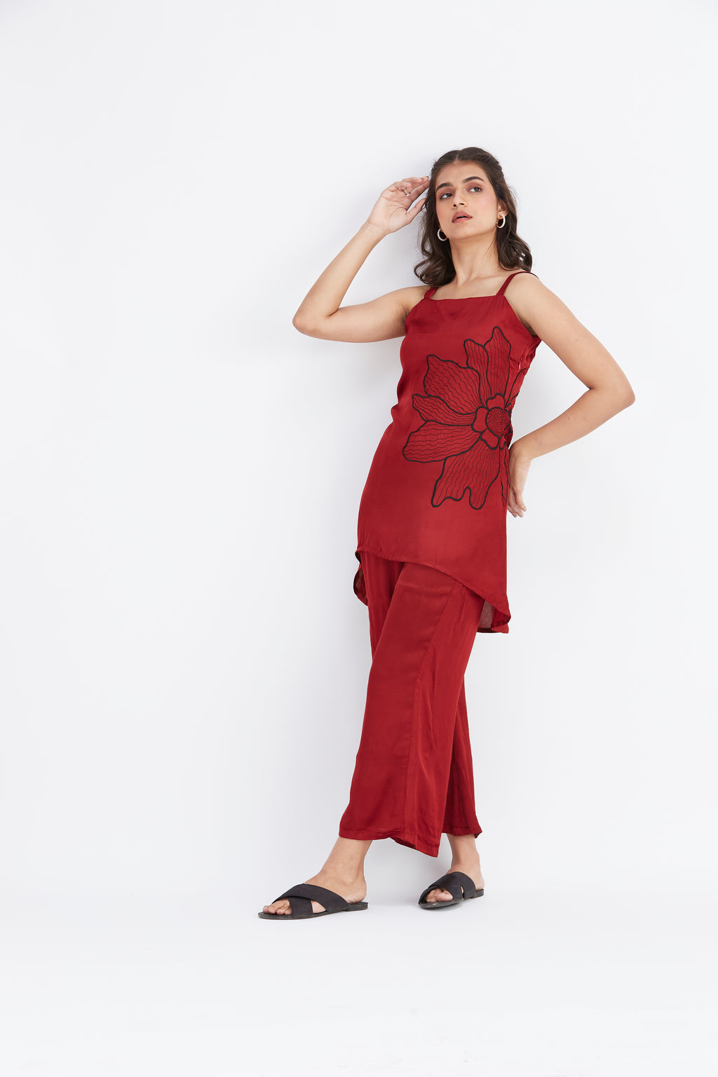 Alina Red Co-ord set by Hasttvam with Ete by Hasttvam at Kamakhyaa for sustainable fashion