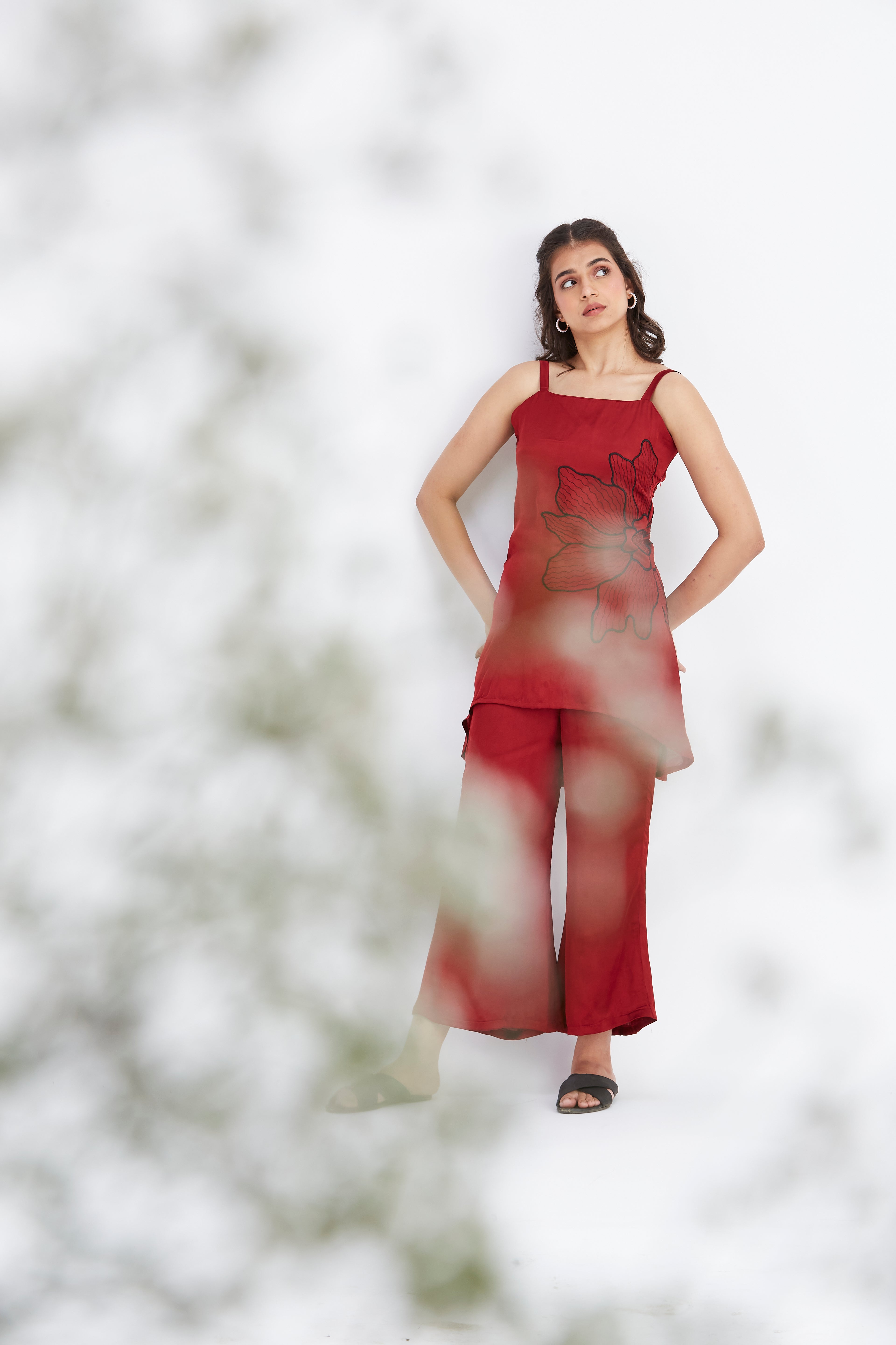 Alina Red Co-ord set by Hasttvam with Ete by Hasttvam at Kamakhyaa for sustainable fashion