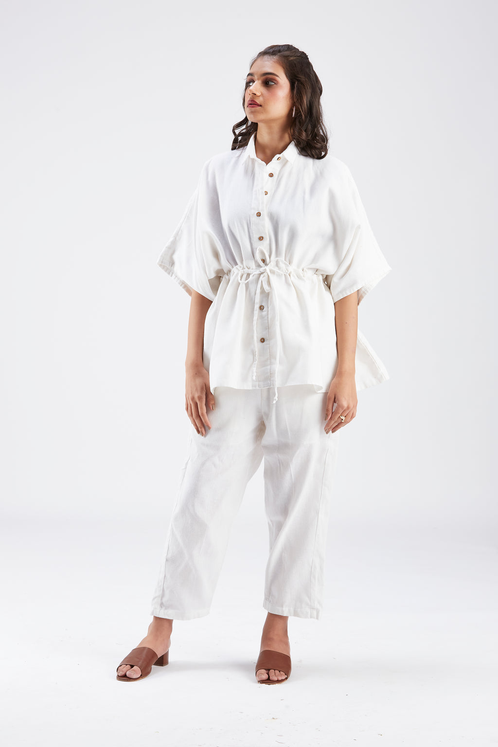 Amae White Co-ord set by Hasttvam with Ete by Hasttvam at Kamakhyaa for sustainable fashion