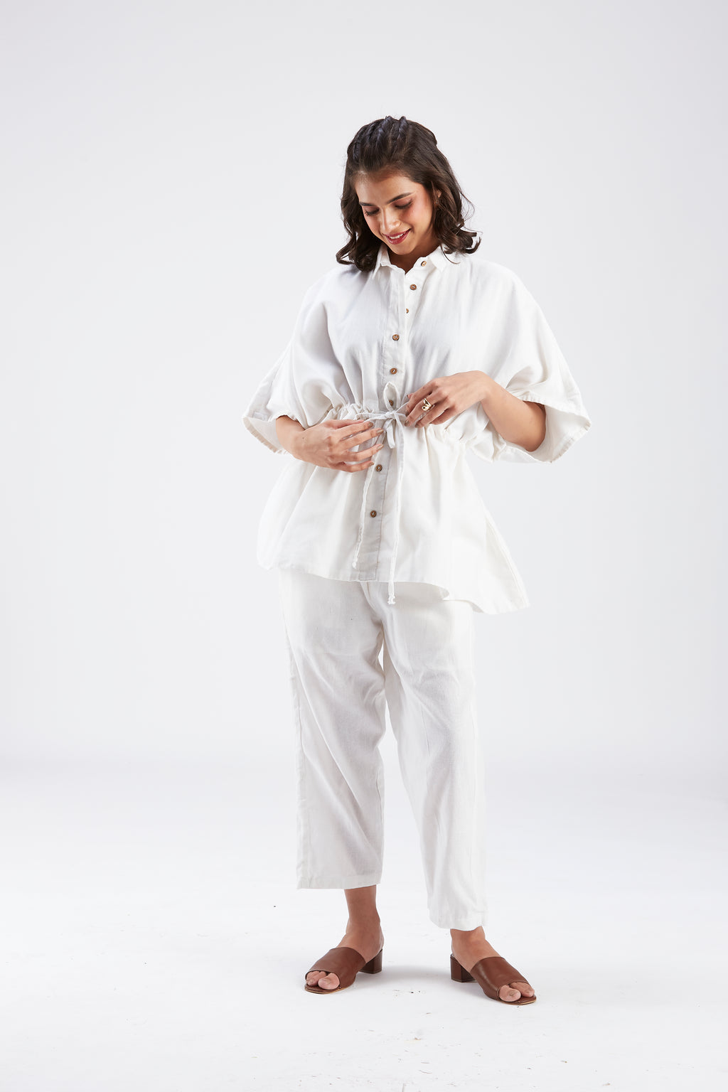Amae White Co-ord set by Hasttvam with Ete by Hasttvam at Kamakhyaa for sustainable fashion
