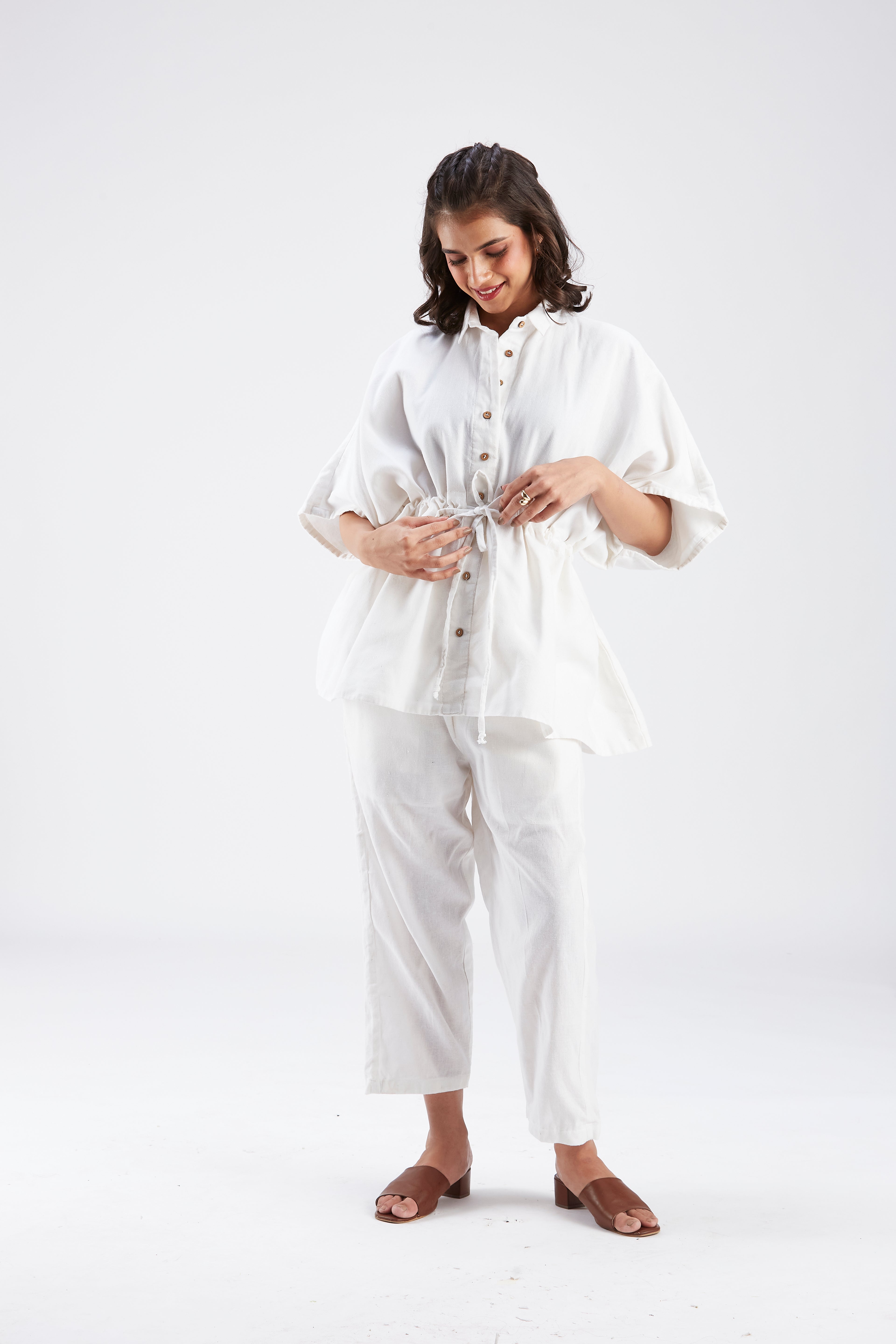 Amae White Co-ord set by Hasttvam with Ete by Hasttvam at Kamakhyaa for sustainable fashion