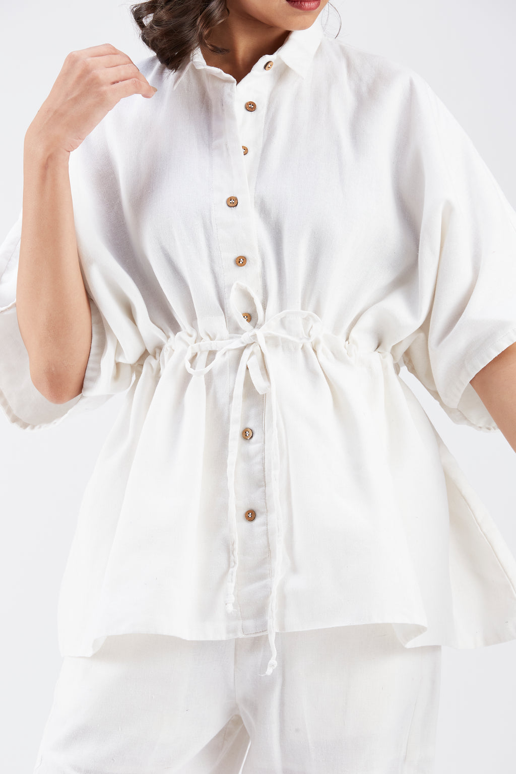 Amae White Co-ord set by Hasttvam with Ete by Hasttvam at Kamakhyaa for sustainable fashion