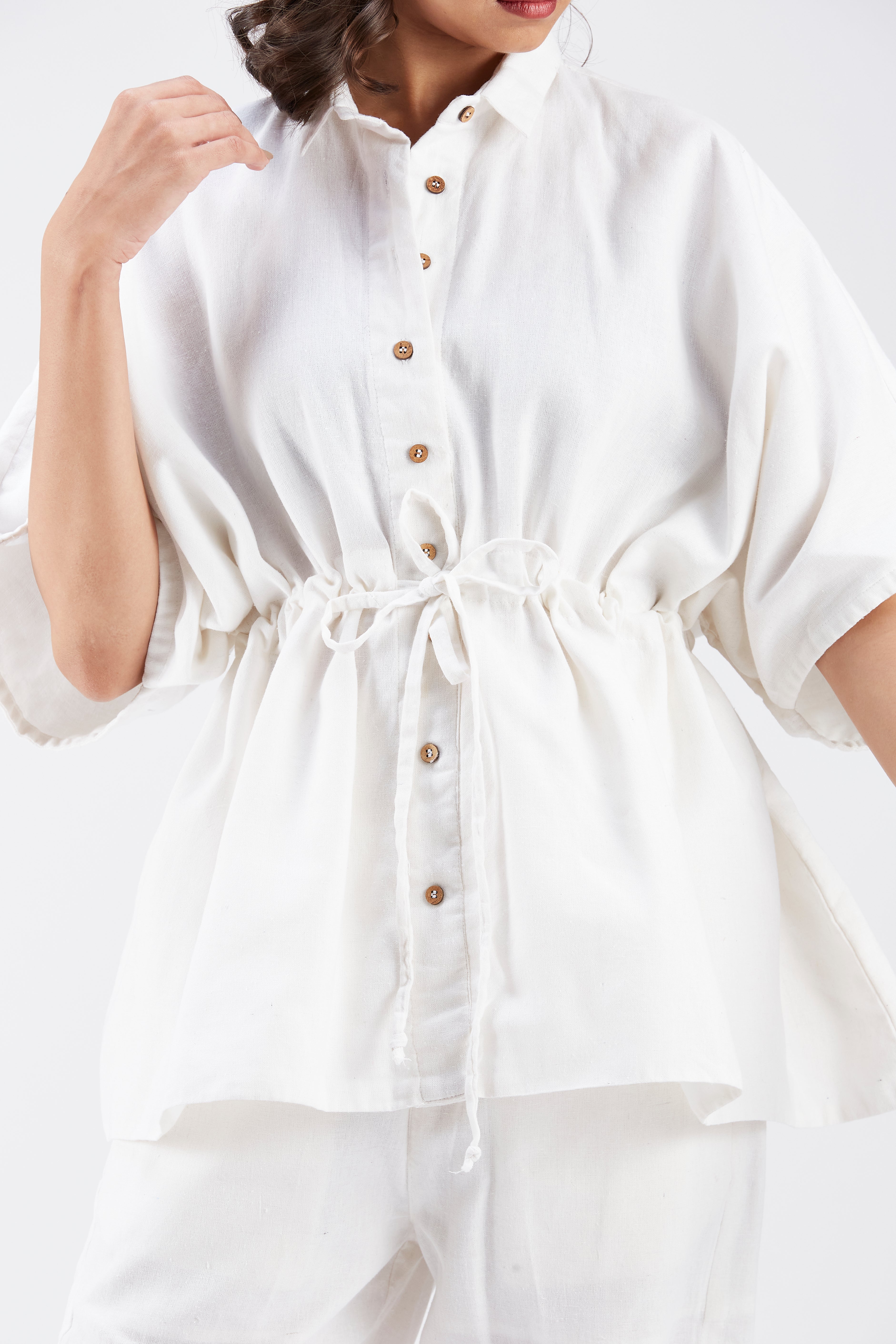 Amae White Co-ord set by Hasttvam with Ete by Hasttvam at Kamakhyaa for sustainable fashion