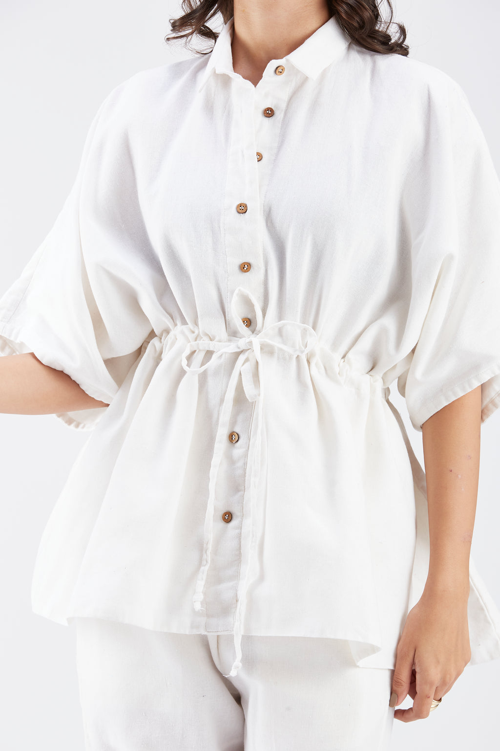 Amae White Co-ord set by Hasttvam with Ete by Hasttvam at Kamakhyaa for sustainable fashion