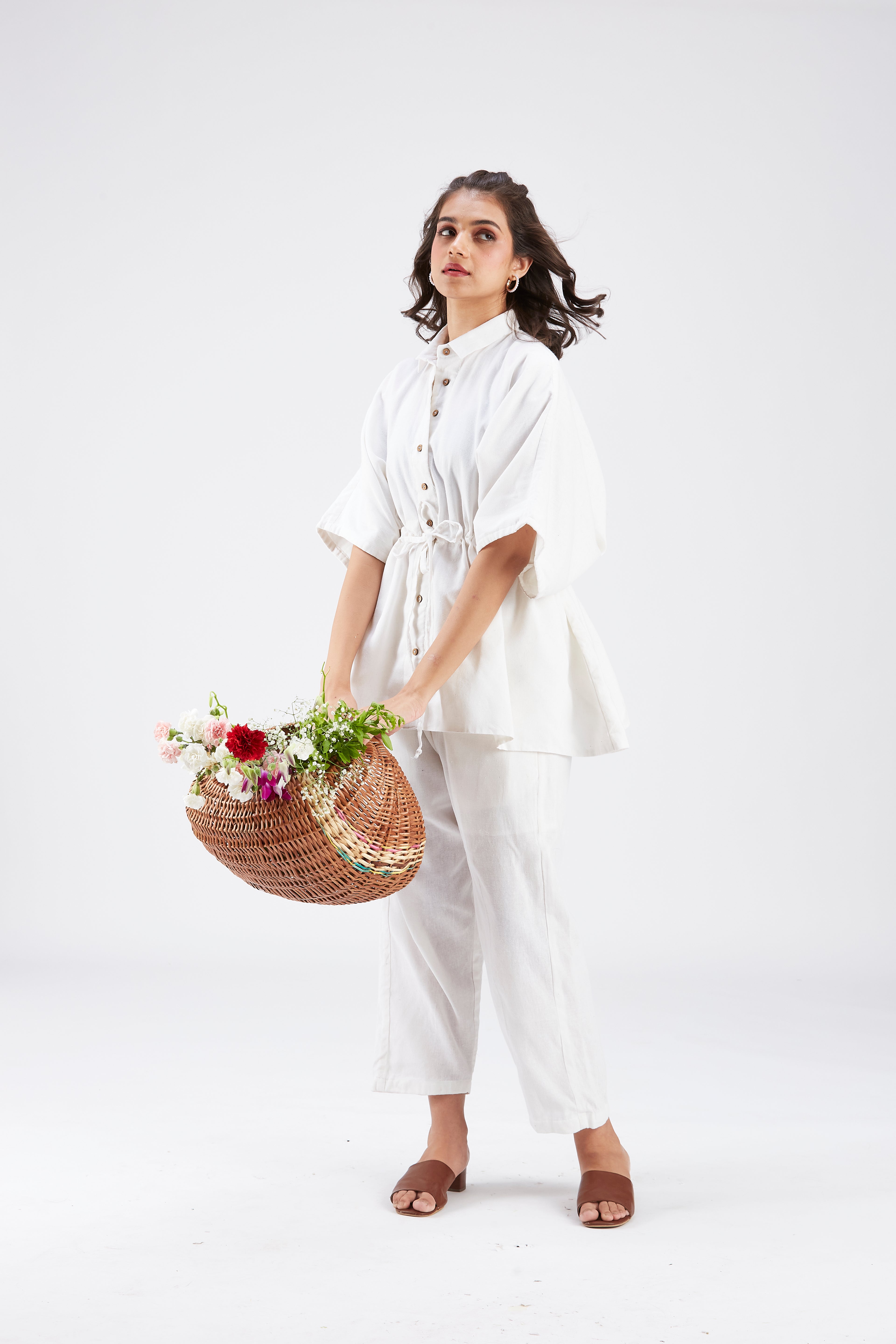 Amae White Co-ord set by Hasttvam with Ete by Hasttvam at Kamakhyaa for sustainable fashion