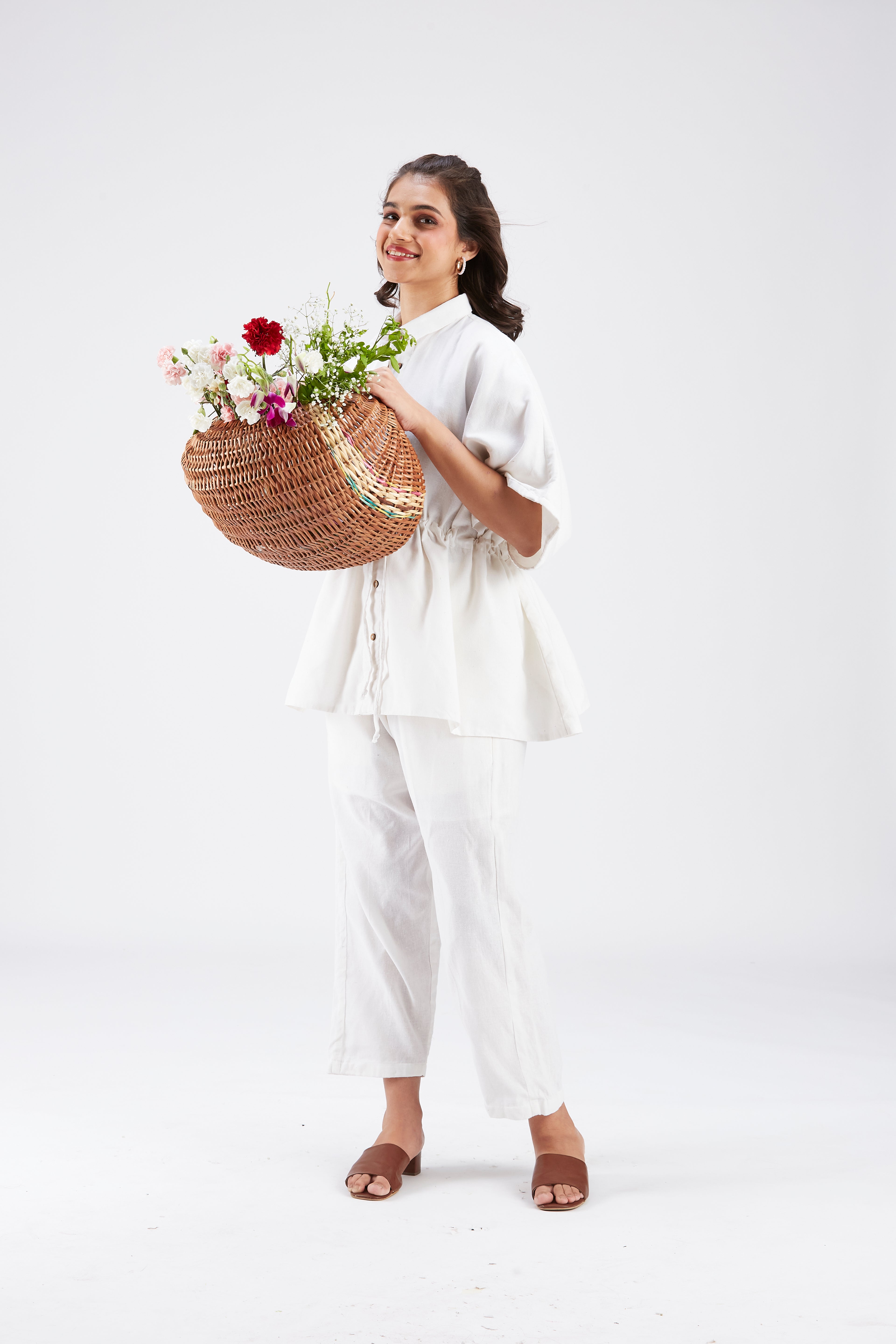 Amae White Co-ord set by Hasttvam with Ete by Hasttvam at Kamakhyaa for sustainable fashion