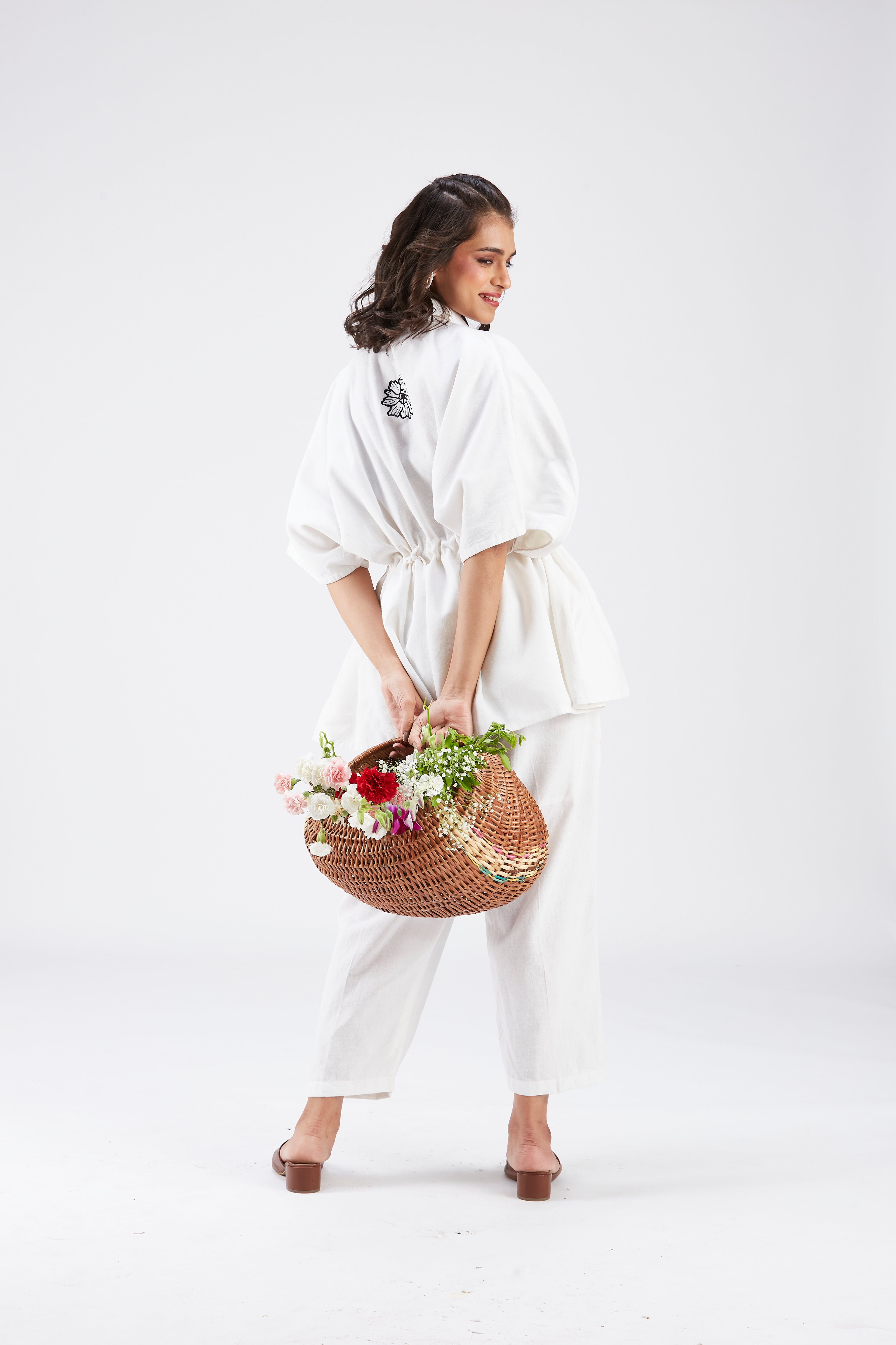 Amae White Co-ord set by Hasttvam with Ete by Hasttvam at Kamakhyaa for sustainable fashion