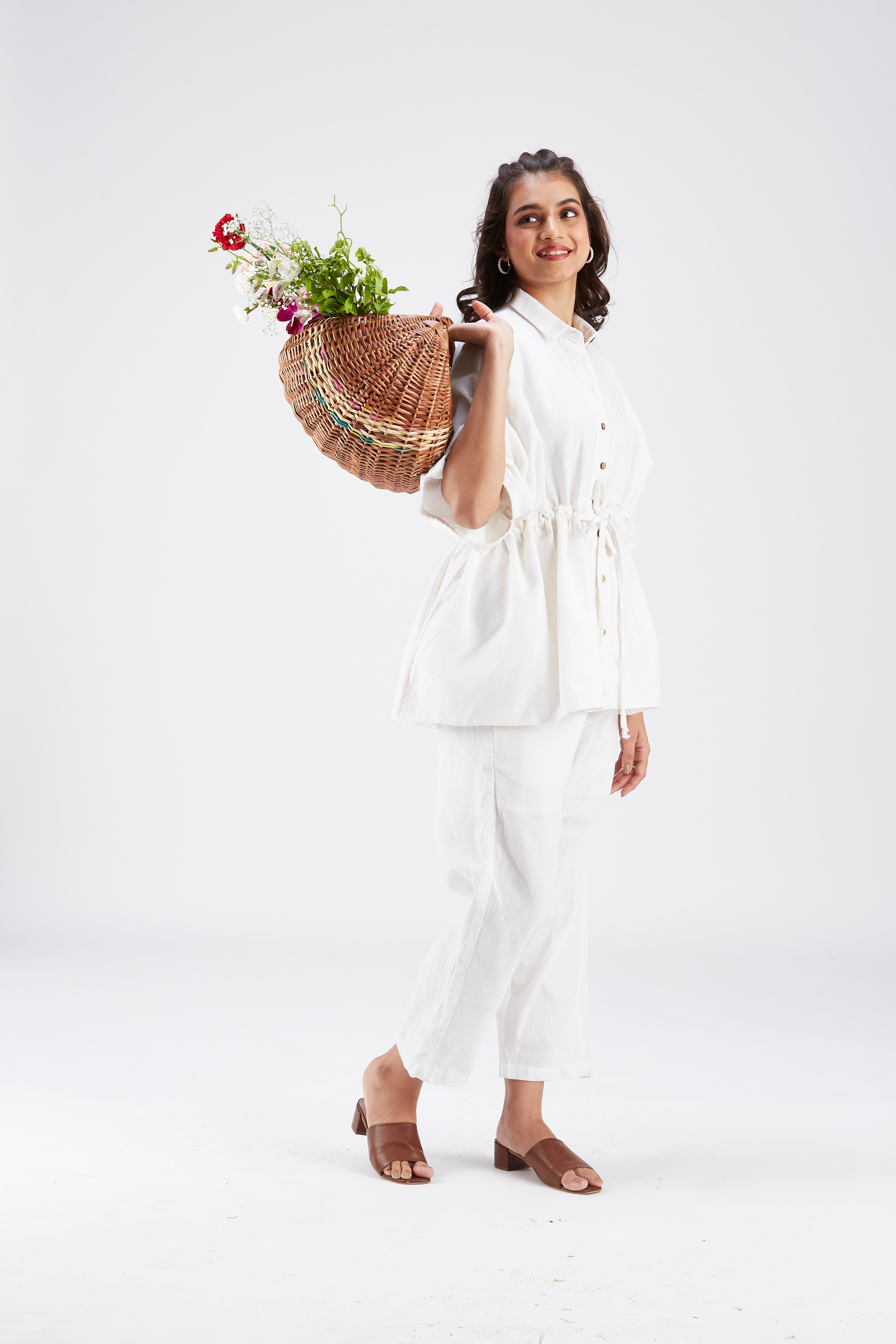 Amae White Co-ord set by Hasttvam with Ete by Hasttvam at Kamakhyaa for sustainable fashion