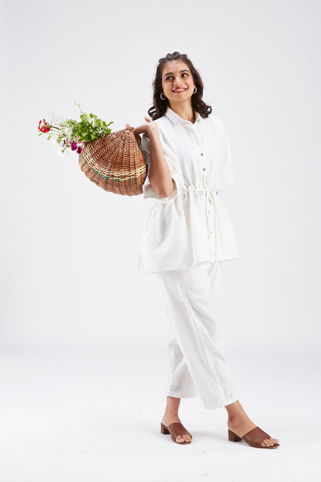 Amae White Co-ord set by Hasttvam with Ete by Hasttvam at Kamakhyaa for sustainable fashion