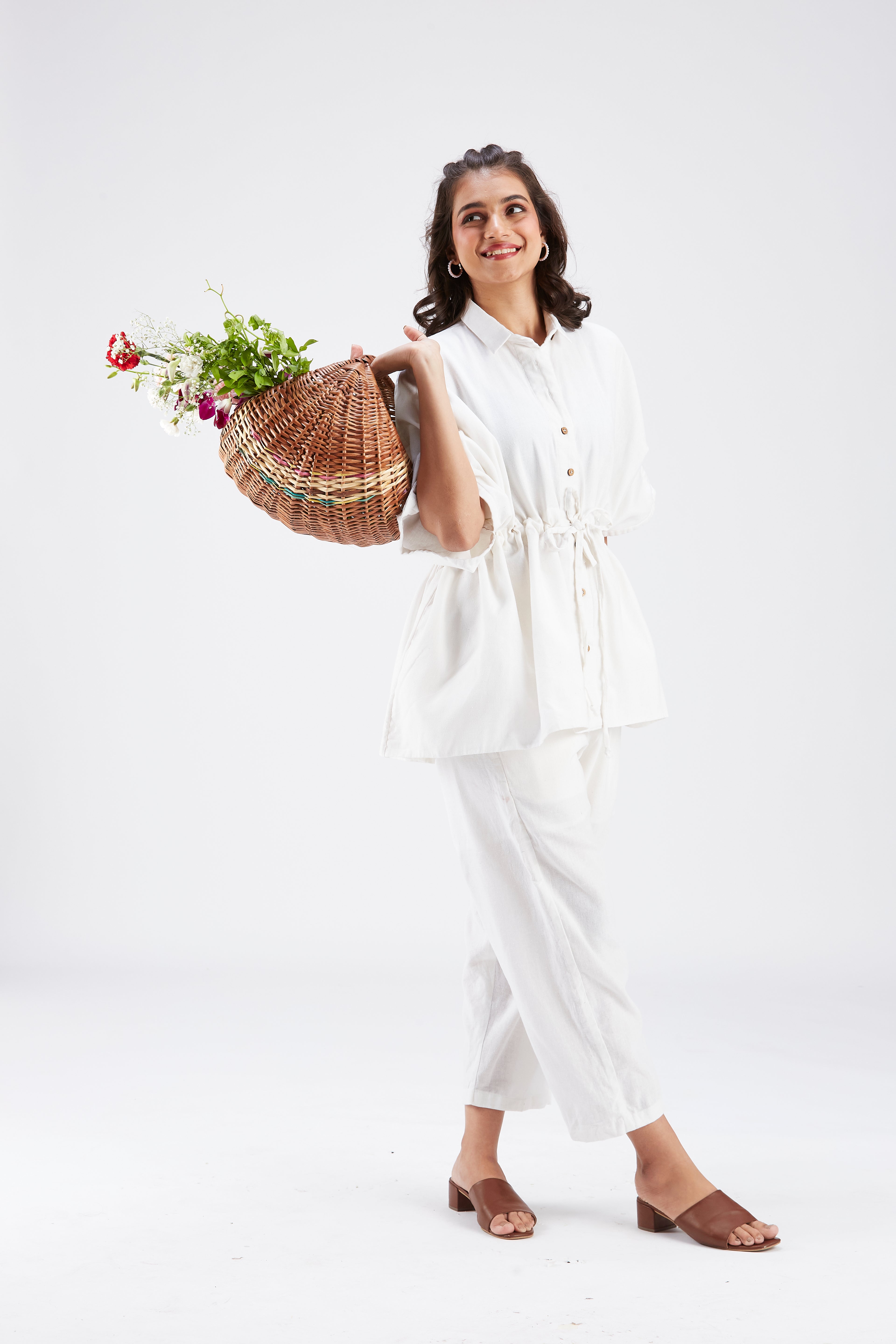 Amae White Co-ord set by Hasttvam with Ete by Hasttvam at Kamakhyaa for sustainable fashion
