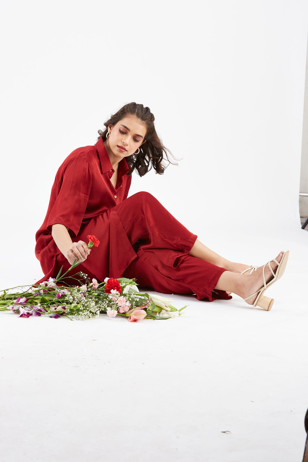 Easha Red kurta set by Hasttvam with Ete by Hasttvam at Kamakhyaa for sustainable fashion