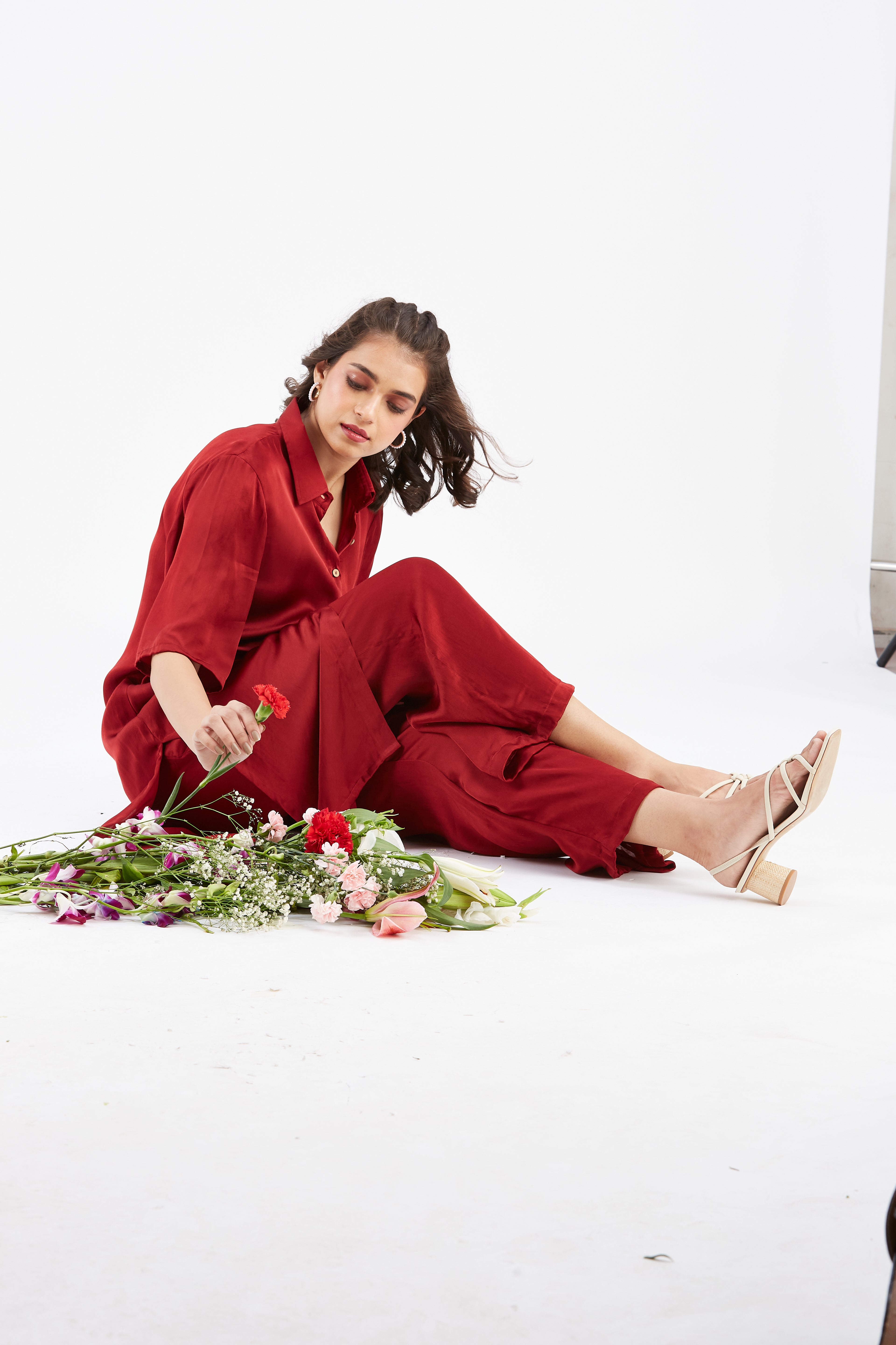 Easha Red kurta set by Hasttvam with Ete by Hasttvam at Kamakhyaa for sustainable fashion