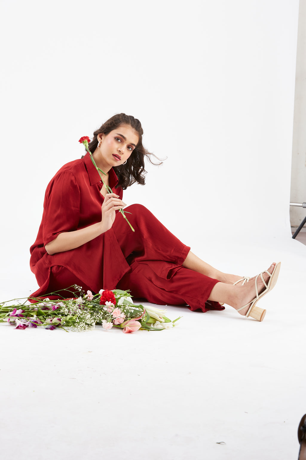 Easha Red kurta set by Hasttvam with Ete by Hasttvam at Kamakhyaa for sustainable fashion