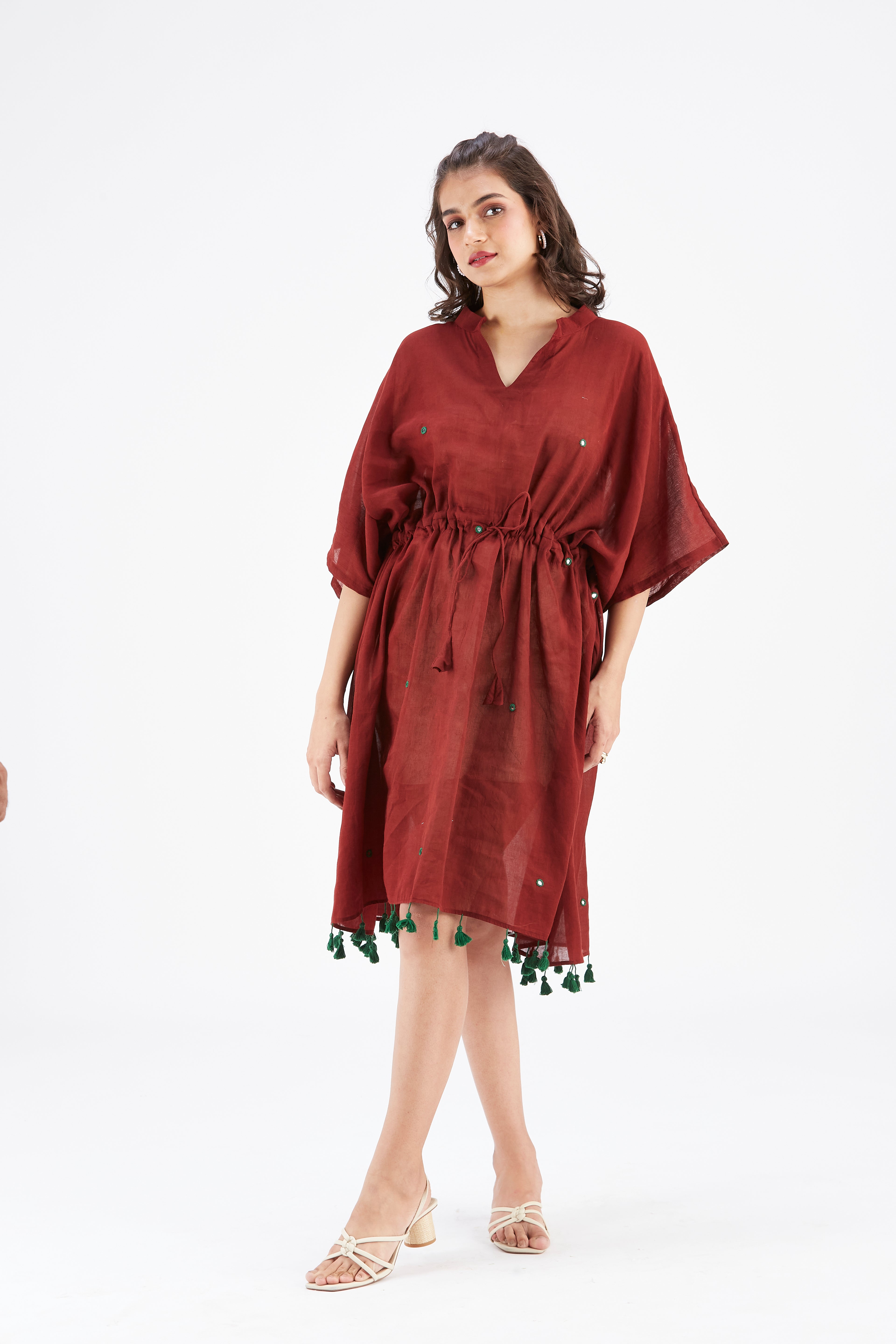 Meira Maroon Kaftan by Hasttvam with Ete by Hasttvam at Kamakhyaa for sustainable fashion