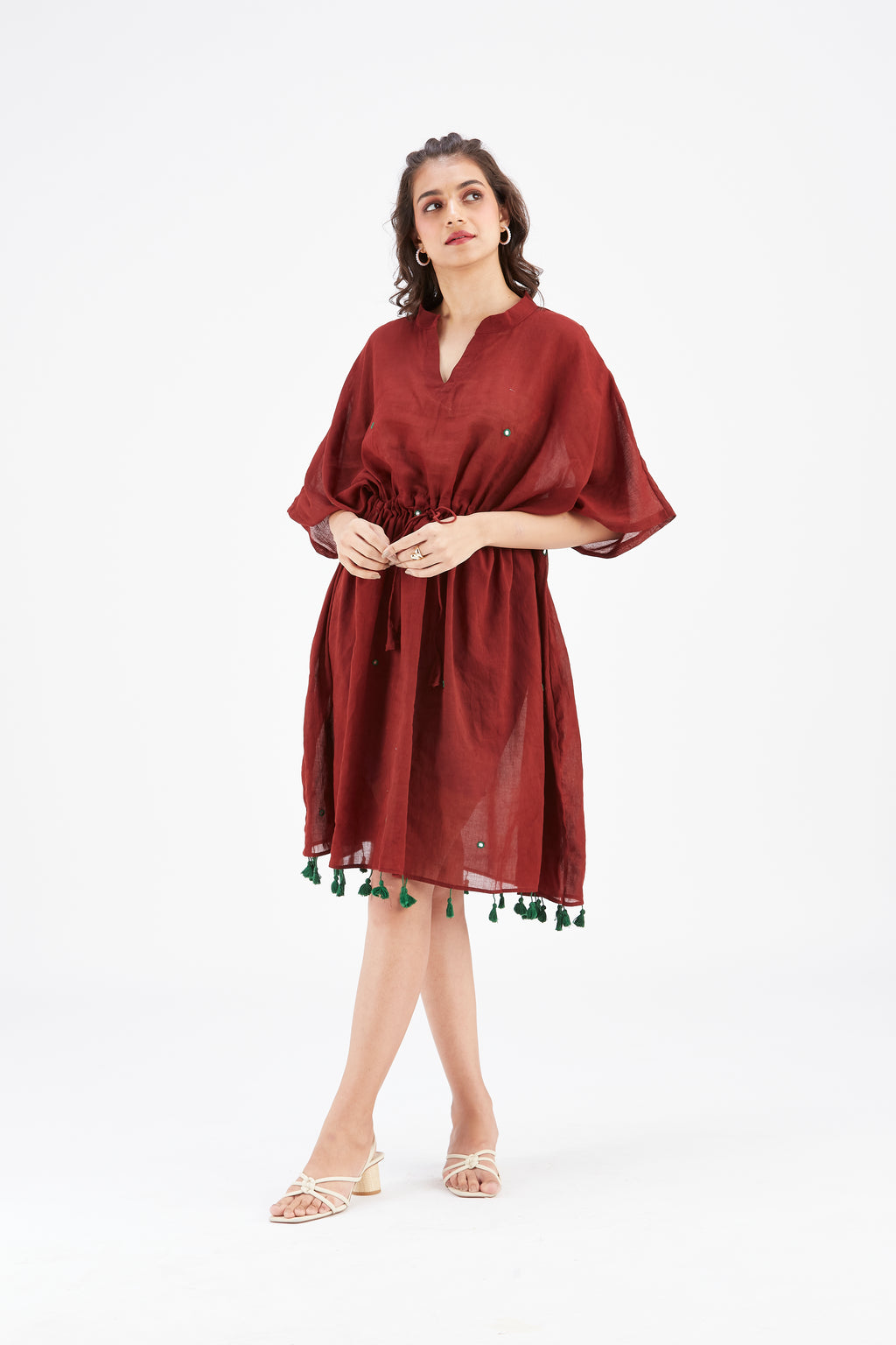 Meira Maroon Kaftan by Hasttvam with Ete by Hasttvam at Kamakhyaa for sustainable fashion