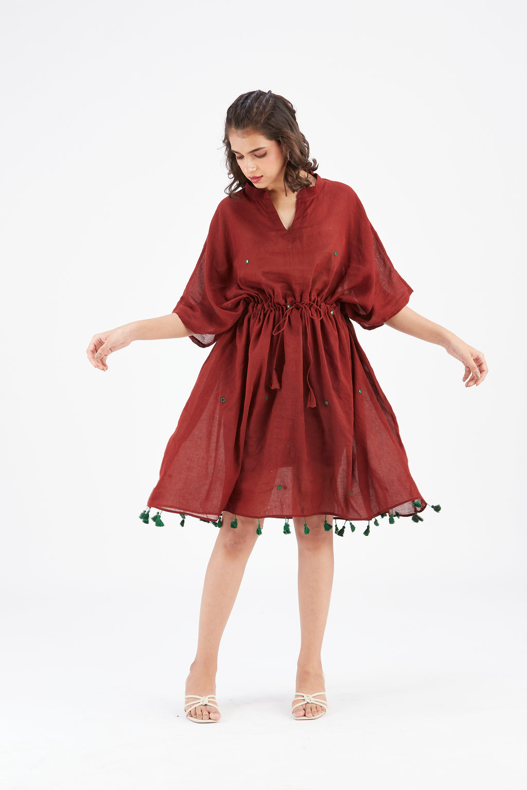 Meira Maroon Kaftan by Hasttvam with Ete by Hasttvam at Kamakhyaa for sustainable fashion