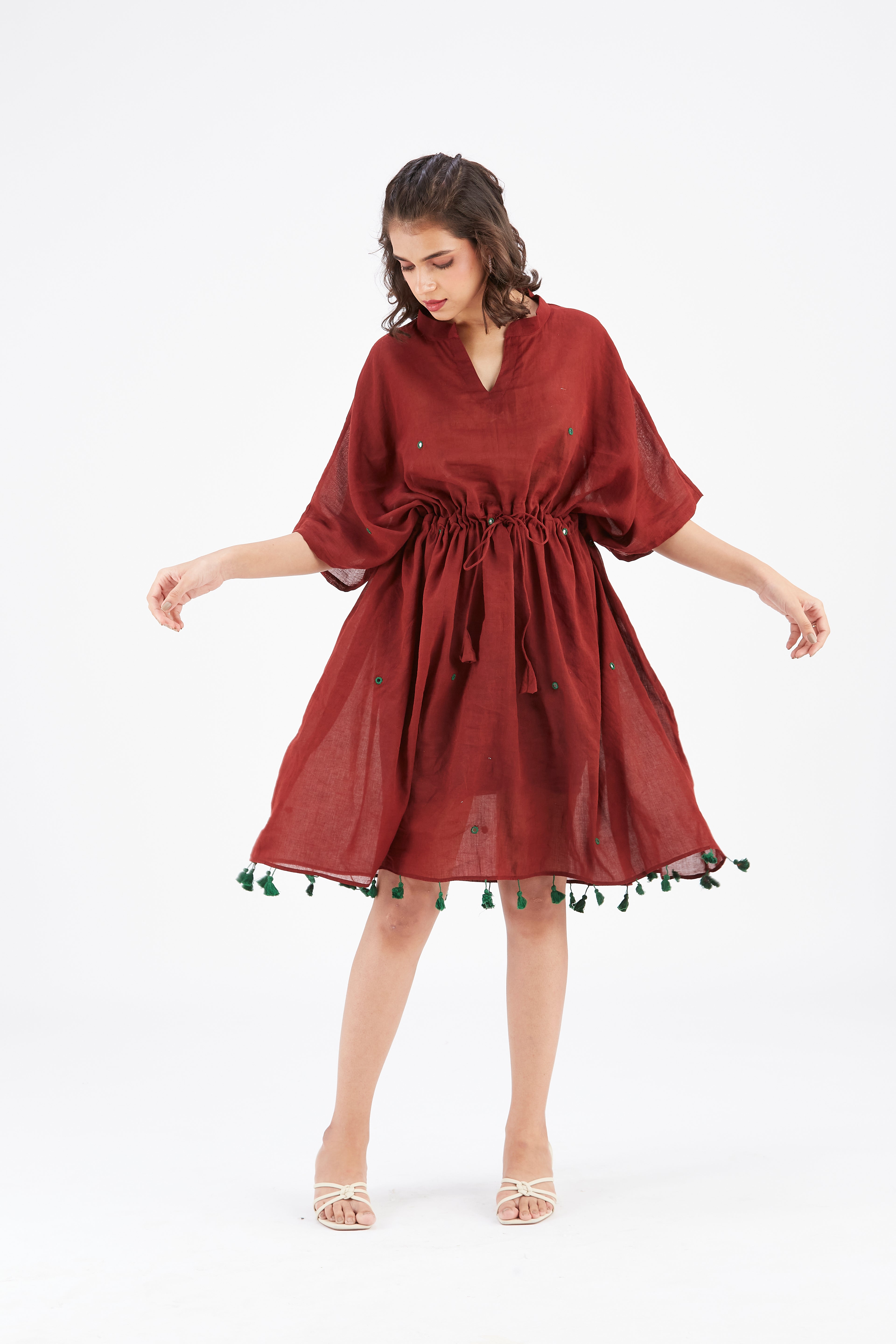 Meira Maroon Kaftan by Hasttvam with Ete by Hasttvam at Kamakhyaa for sustainable fashion