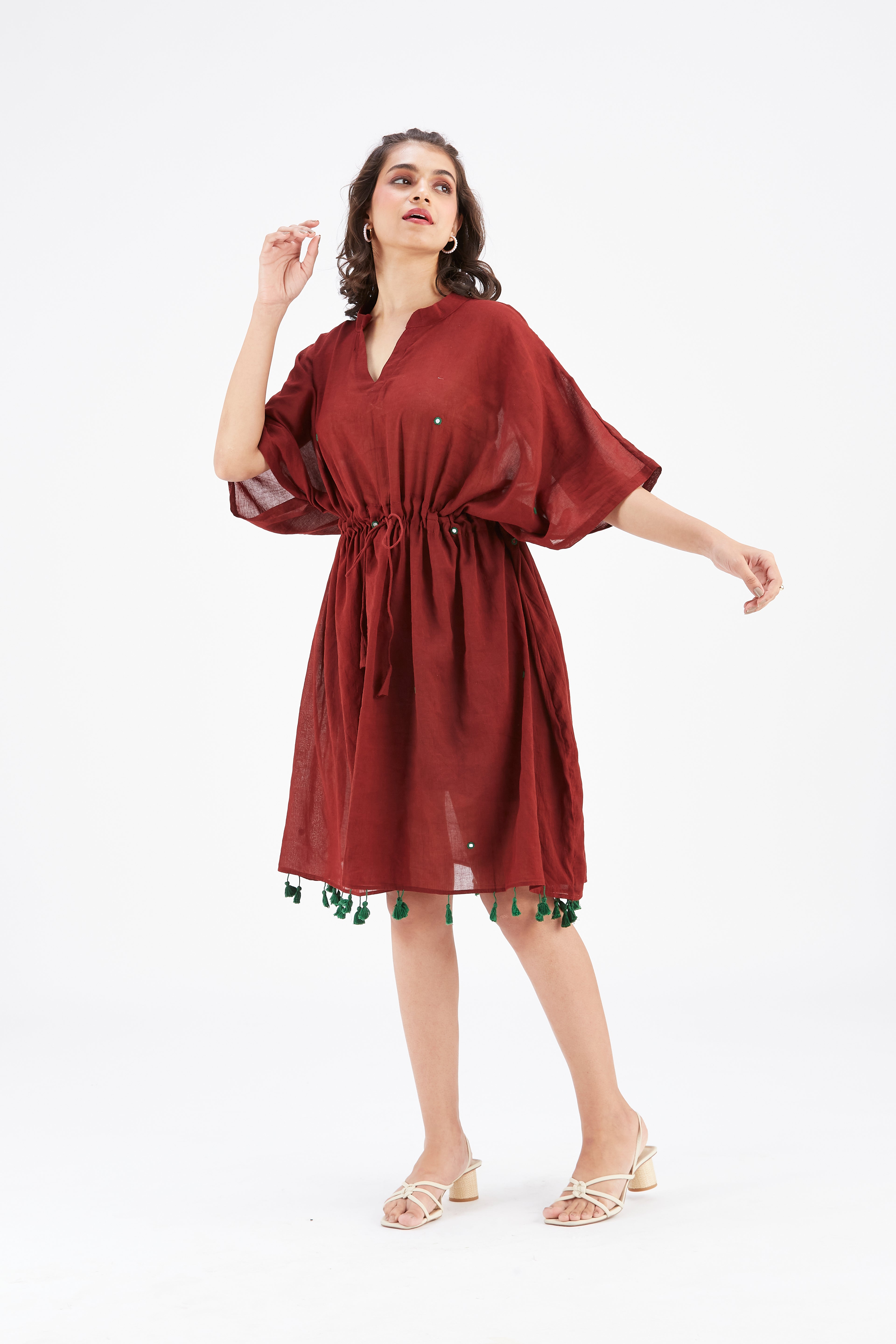 Meira Maroon Kaftan by Hasttvam with Ete by Hasttvam at Kamakhyaa for sustainable fashion