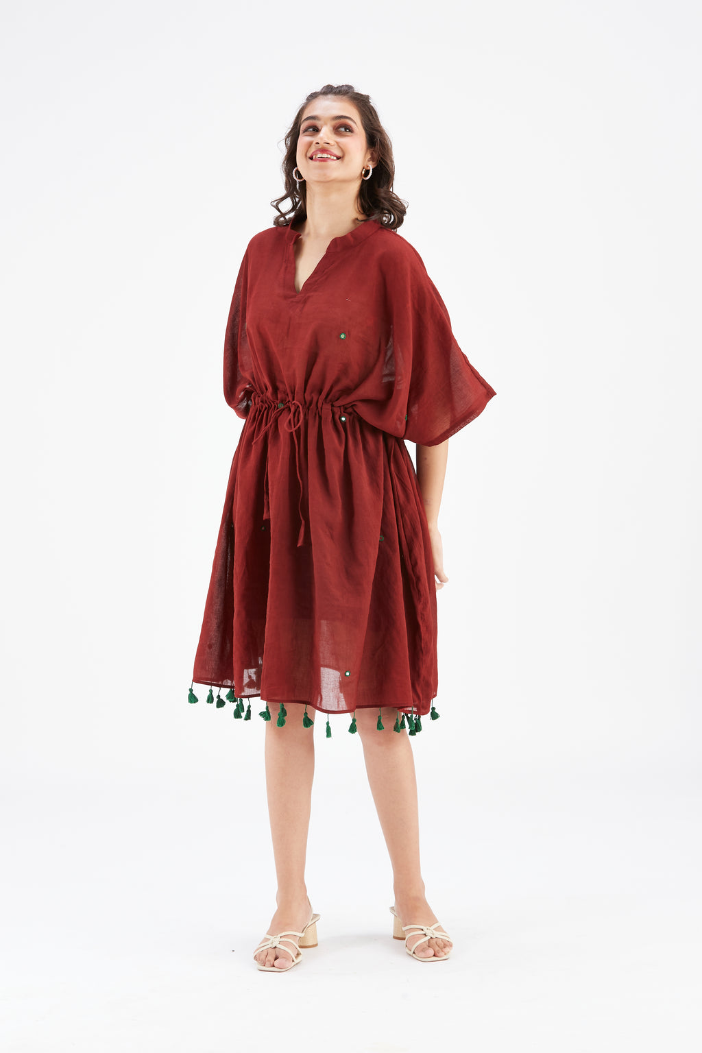 Meira Maroon Kaftan by Hasttvam with Ete by Hasttvam at Kamakhyaa for sustainable fashion