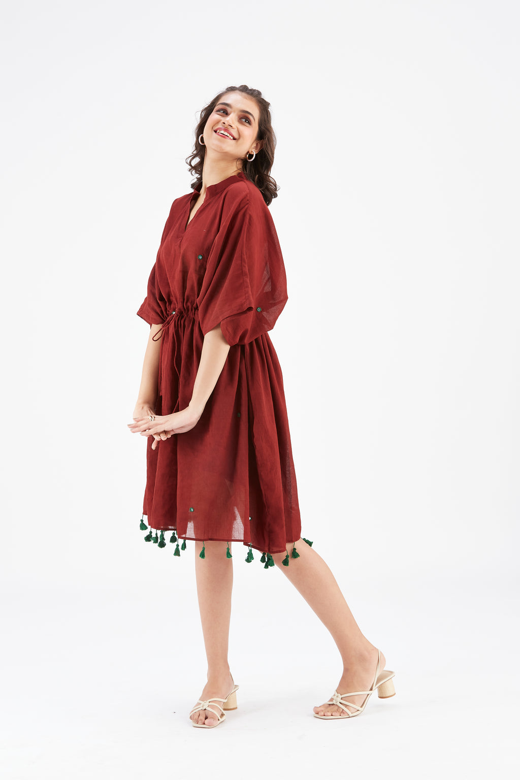 Meira Maroon Kaftan by Hasttvam with Ete by Hasttvam at Kamakhyaa for sustainable fashion