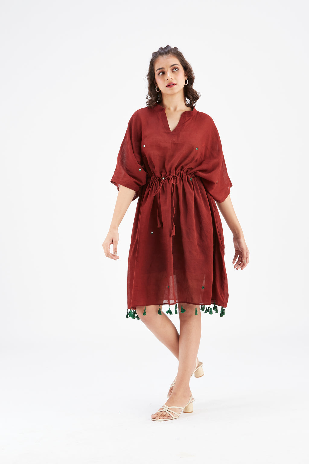 Meira Maroon Kaftan by Hasttvam with Ete by Hasttvam at Kamakhyaa for sustainable fashion