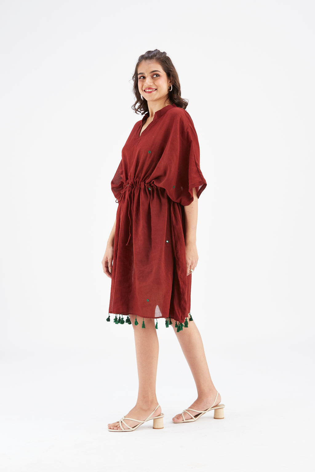 Meira Maroon Kaftan by Hasttvam with Ete by Hasttvam at Kamakhyaa for sustainable fashion