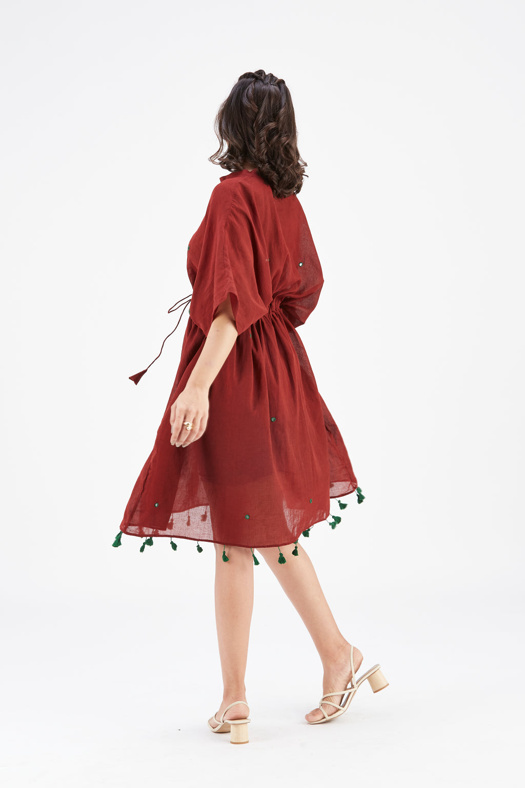 Meira Maroon Kaftan by Hasttvam with Ete by Hasttvam at Kamakhyaa for sustainable fashion