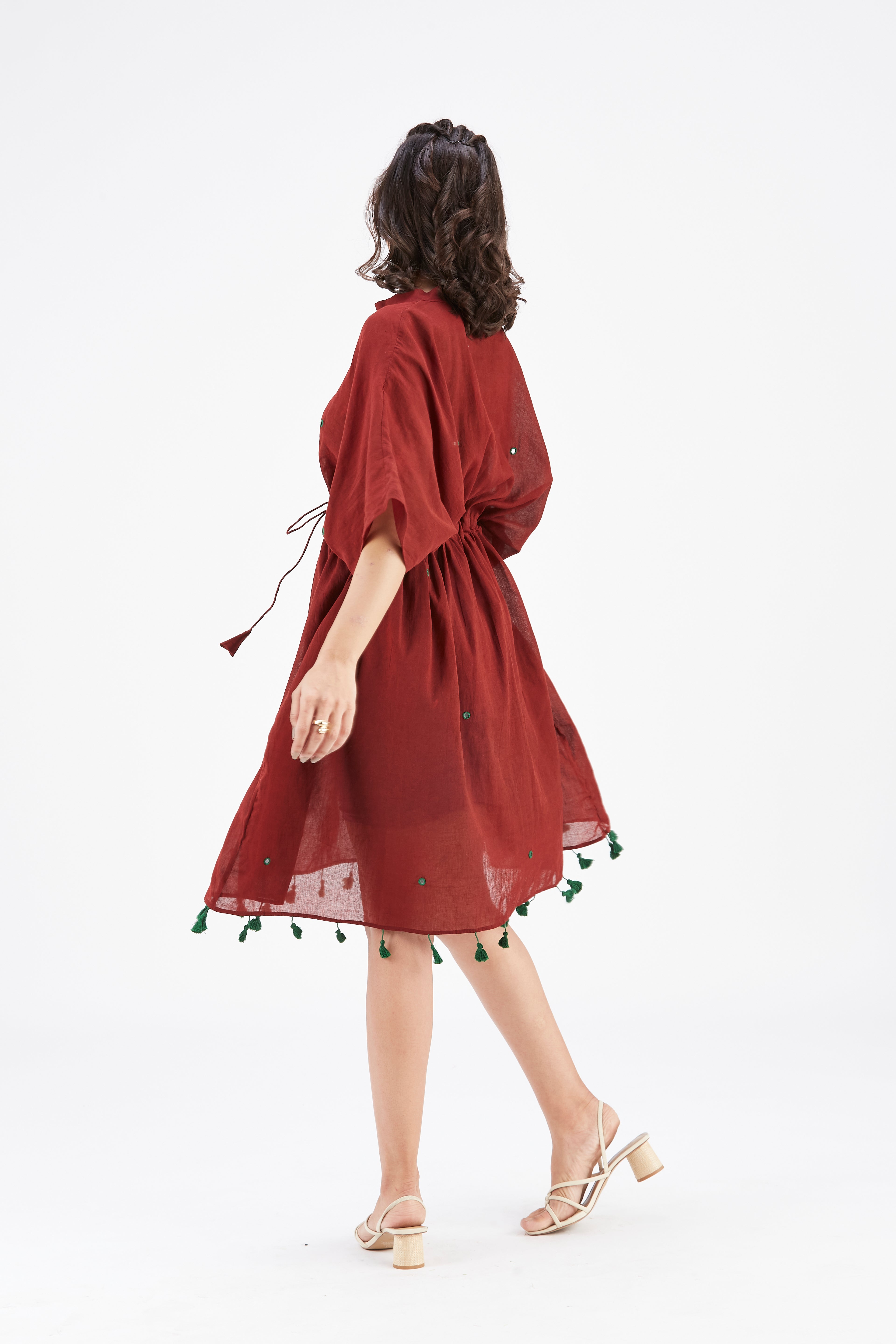 Meira Maroon Kaftan by Hasttvam with Ete by Hasttvam at Kamakhyaa for sustainable fashion