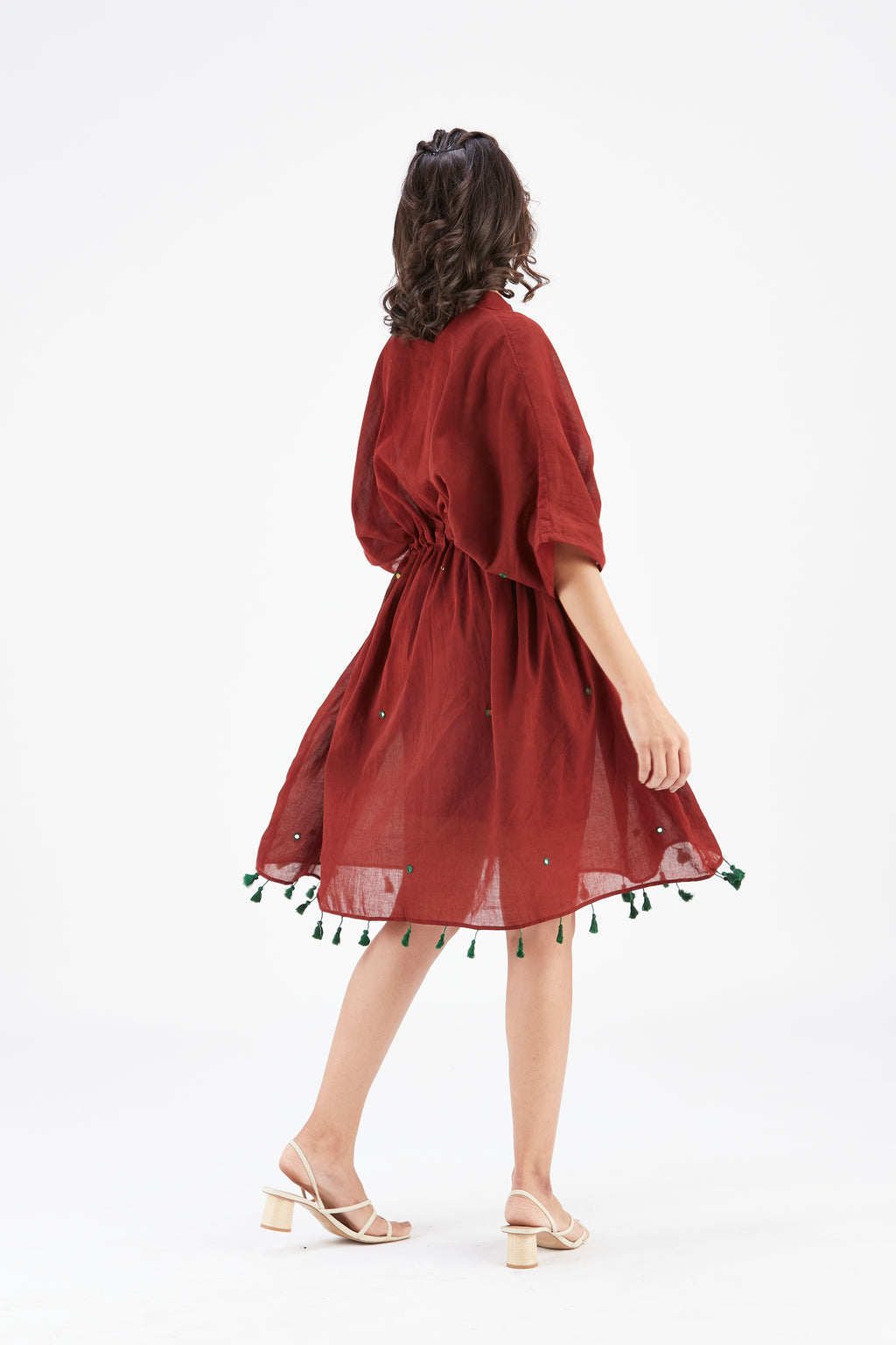 Meira Maroon Kaftan by Hasttvam with Ete by Hasttvam at Kamakhyaa for sustainable fashion