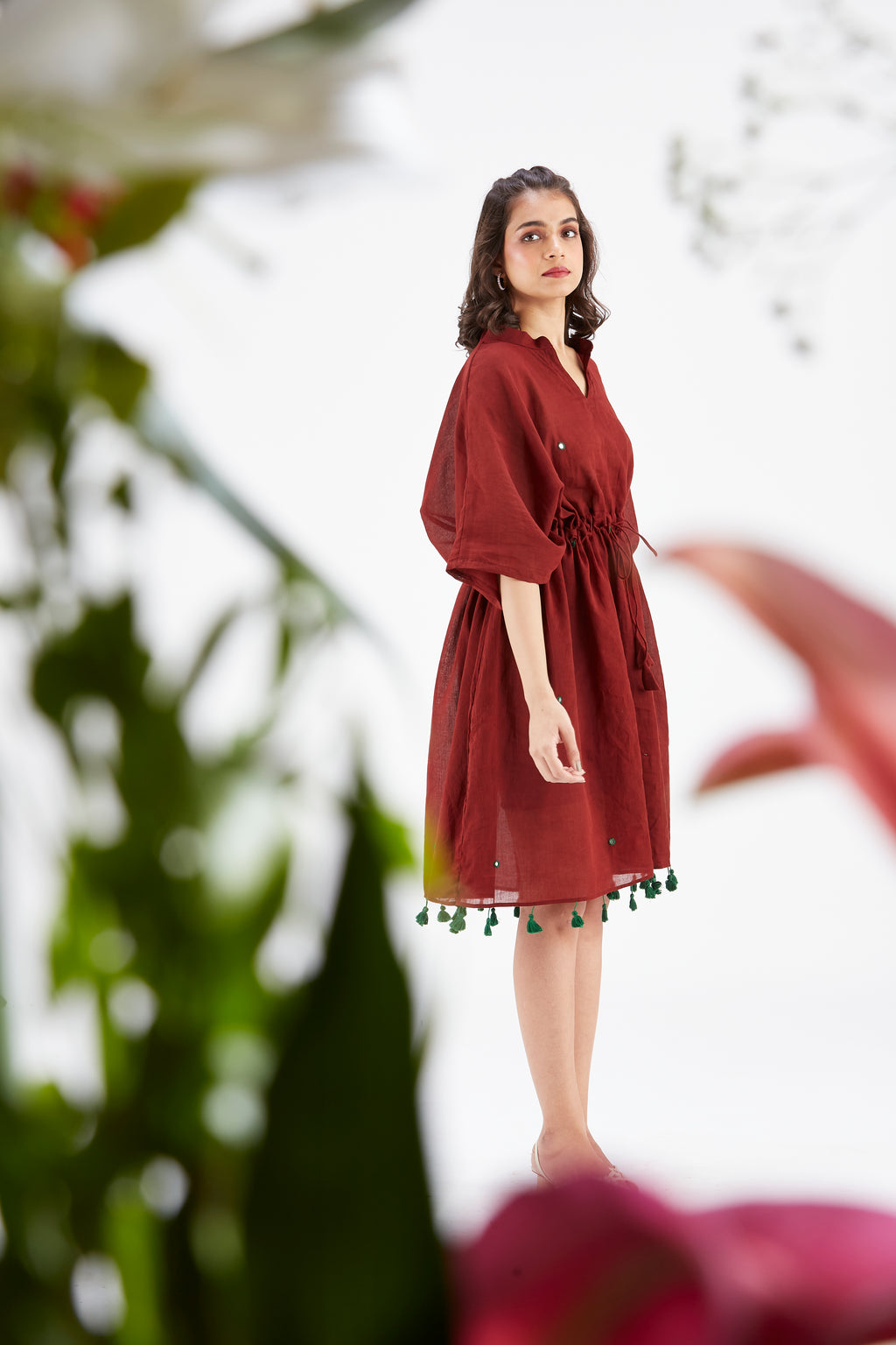 Meira Maroon Kaftan by Hasttvam with Ete by Hasttvam at Kamakhyaa for sustainable fashion