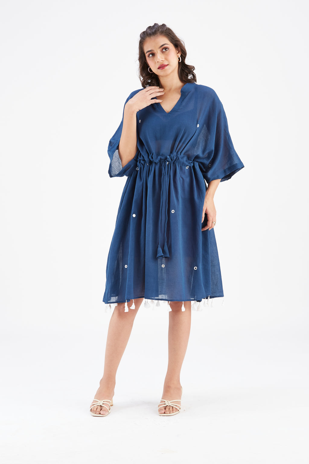 Meira Indigo Kaftan by Hasttvam with Ete by Hasttvam at Kamakhyaa for sustainable fashion