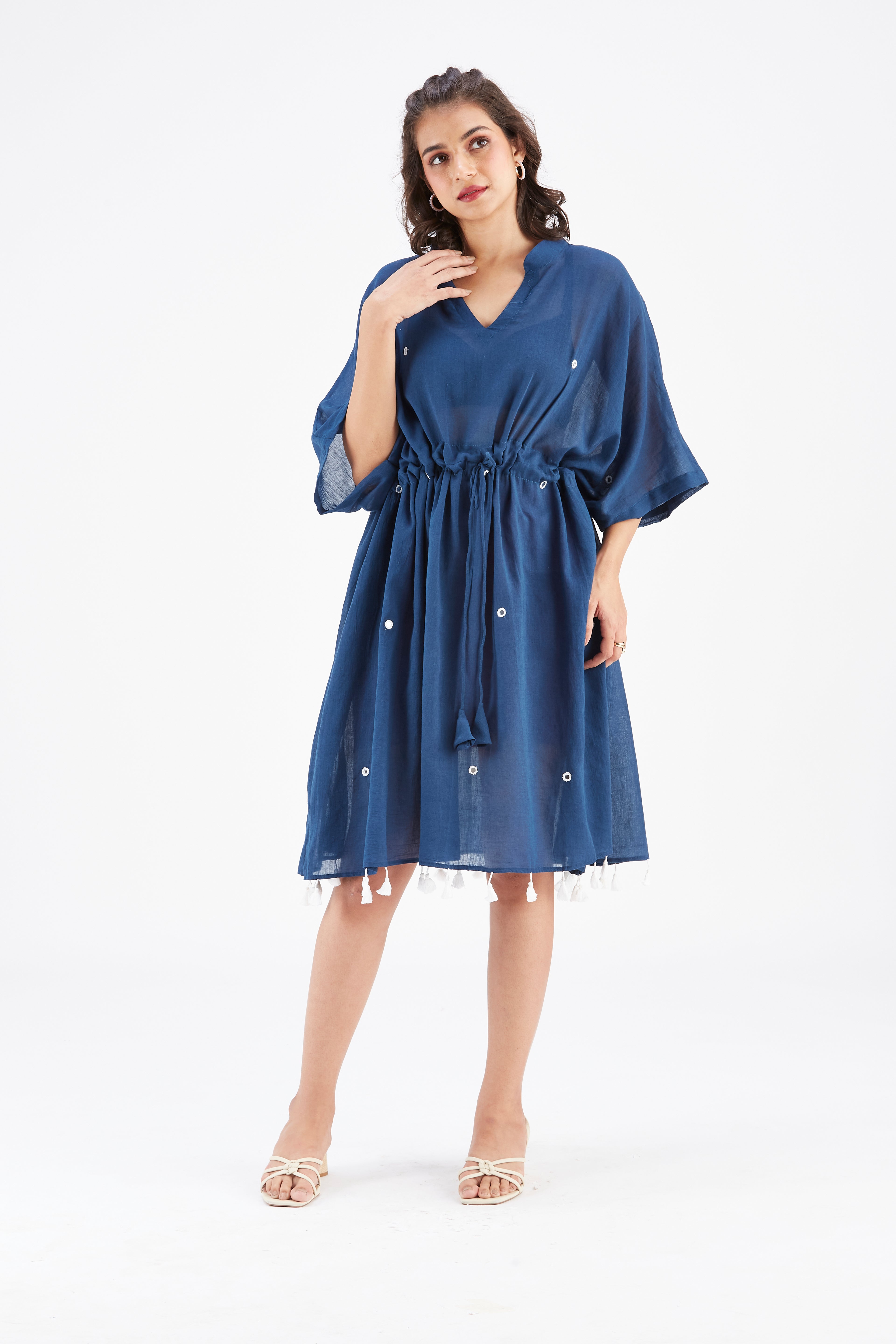 Meira Indigo Kaftan by Hasttvam with Ete by Hasttvam at Kamakhyaa for sustainable fashion