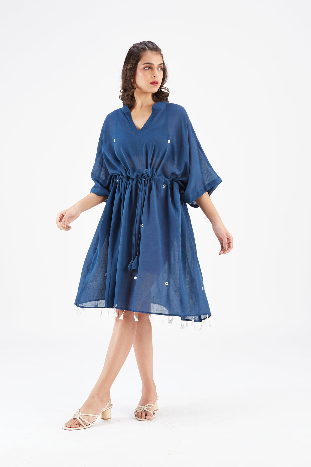 Meira Indigo Kaftan by Hasttvam with Ete by Hasttvam at Kamakhyaa for sustainable fashion