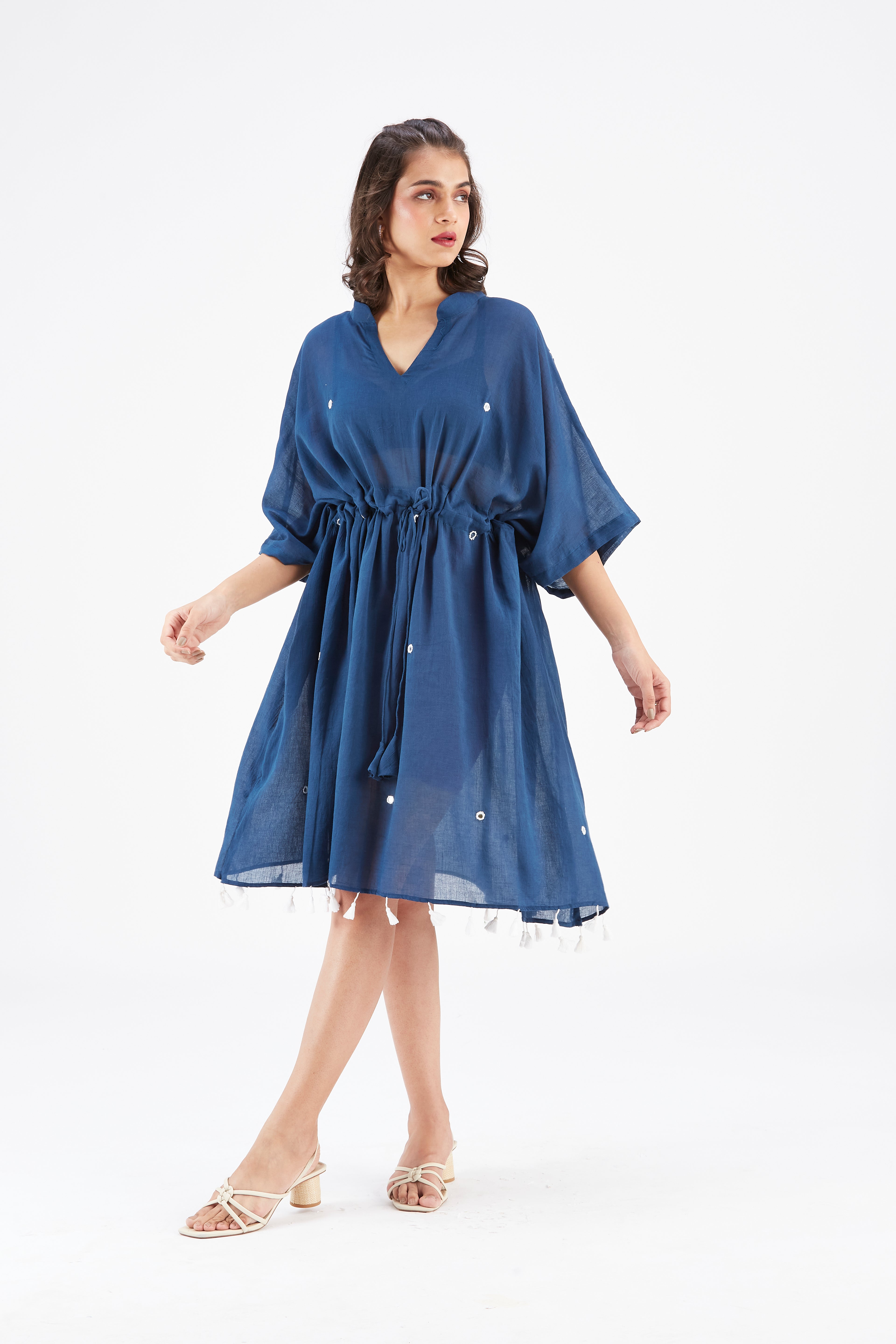 Meira Indigo Kaftan by Hasttvam with Ete by Hasttvam at Kamakhyaa for sustainable fashion