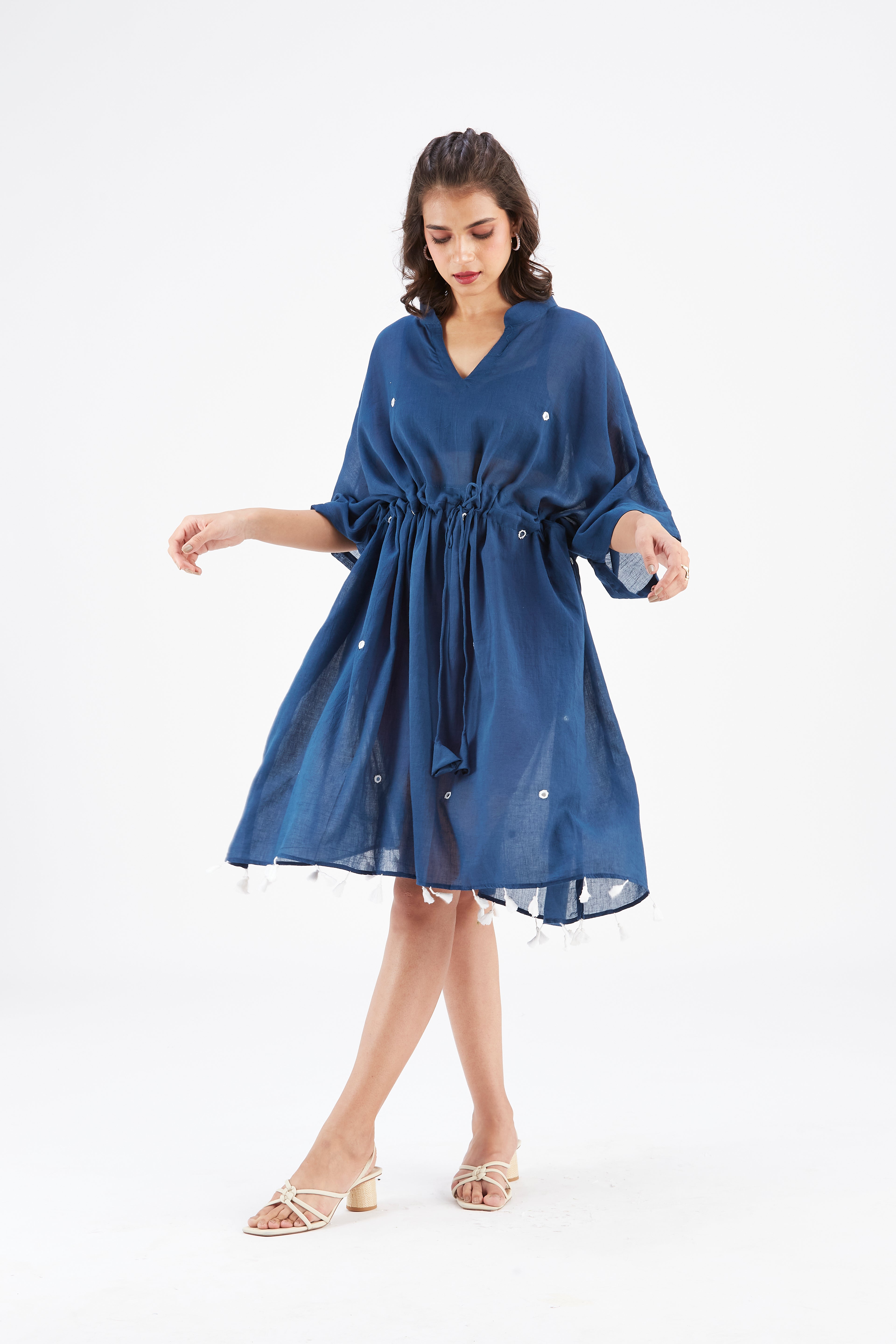 Meira Indigo Kaftan by Hasttvam with Ete by Hasttvam at Kamakhyaa for sustainable fashion