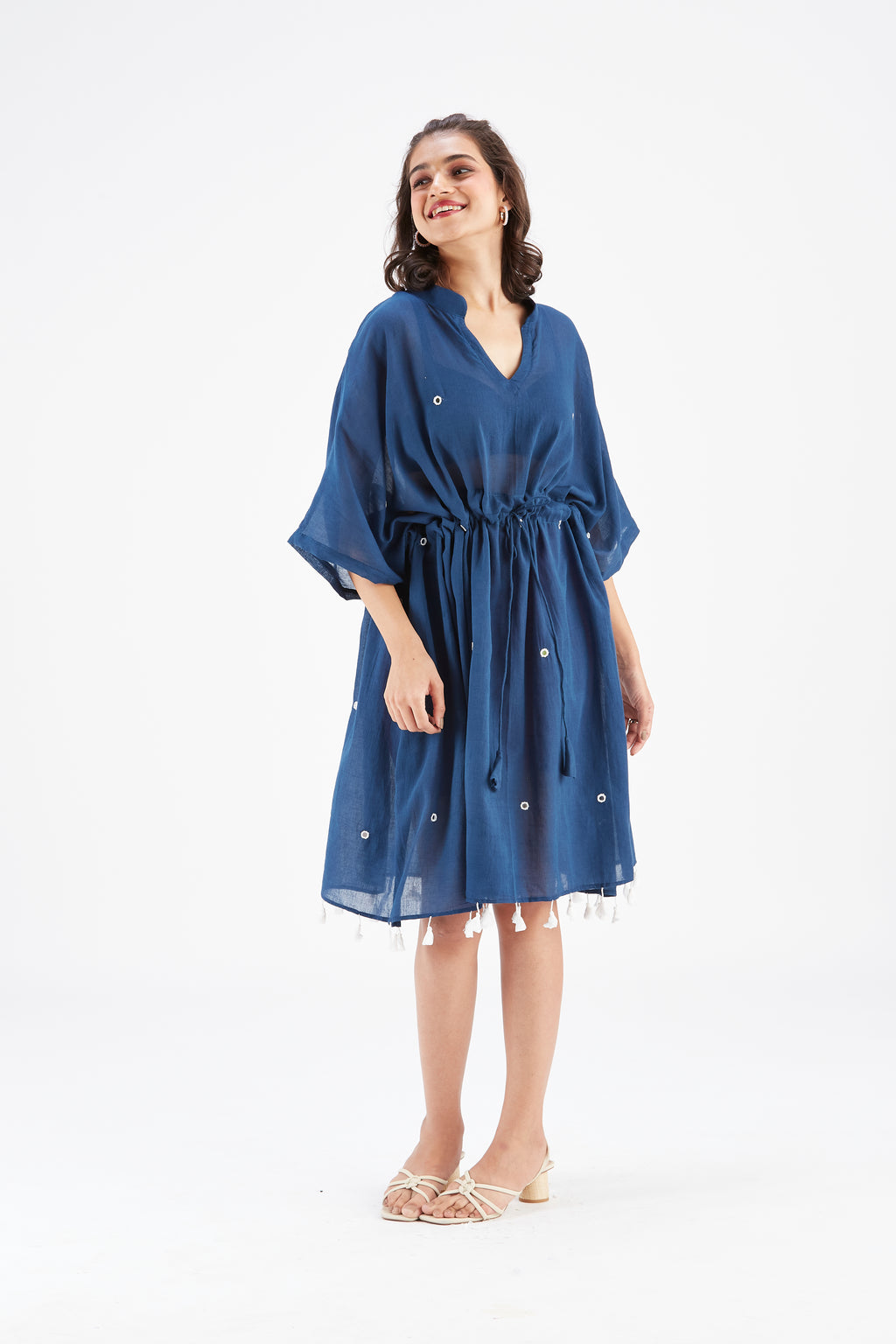 Meira Indigo Kaftan by Hasttvam with Ete by Hasttvam at Kamakhyaa for sustainable fashion