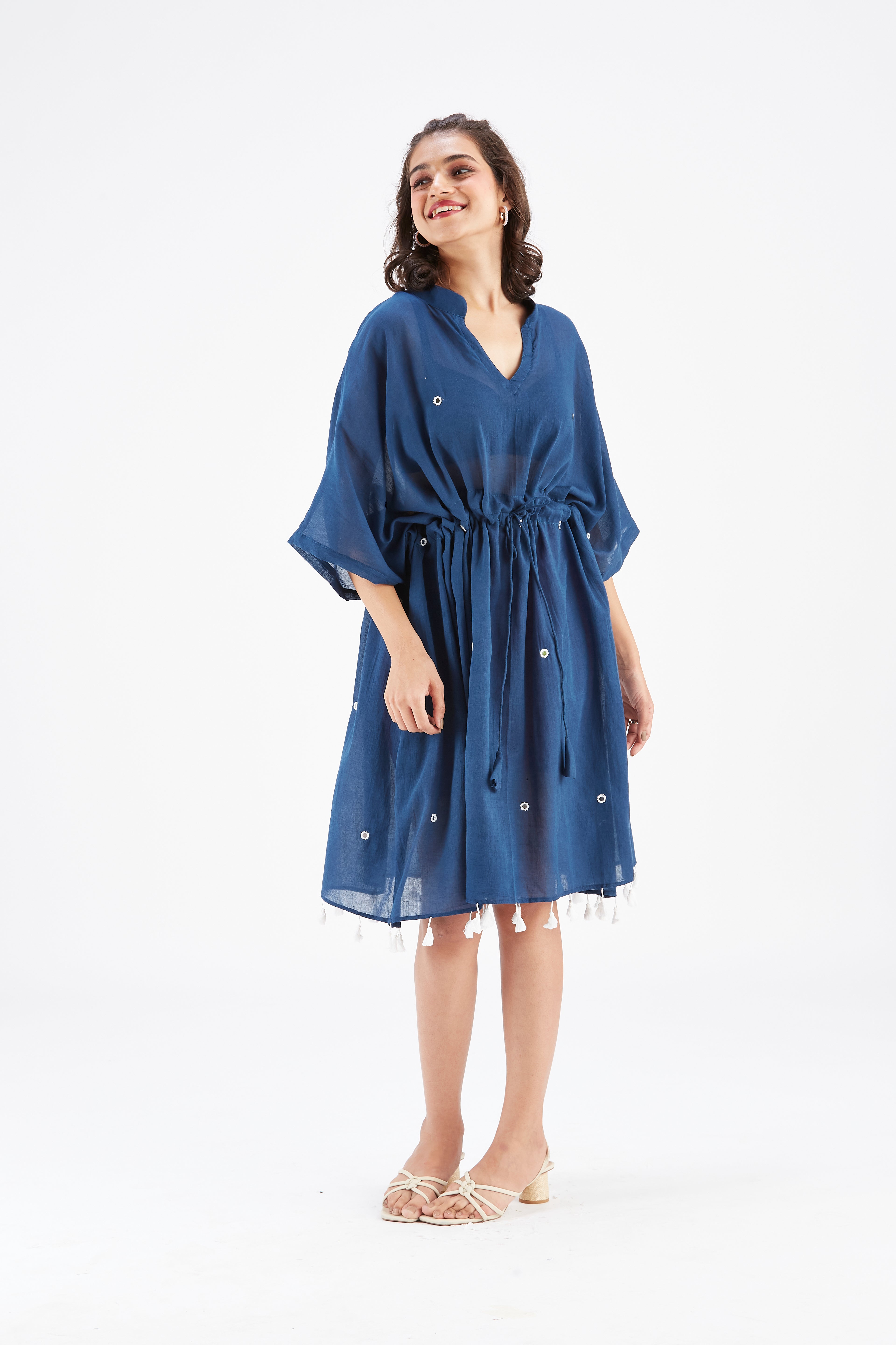 Meira Indigo Kaftan by Hasttvam with Ete by Hasttvam at Kamakhyaa for sustainable fashion
