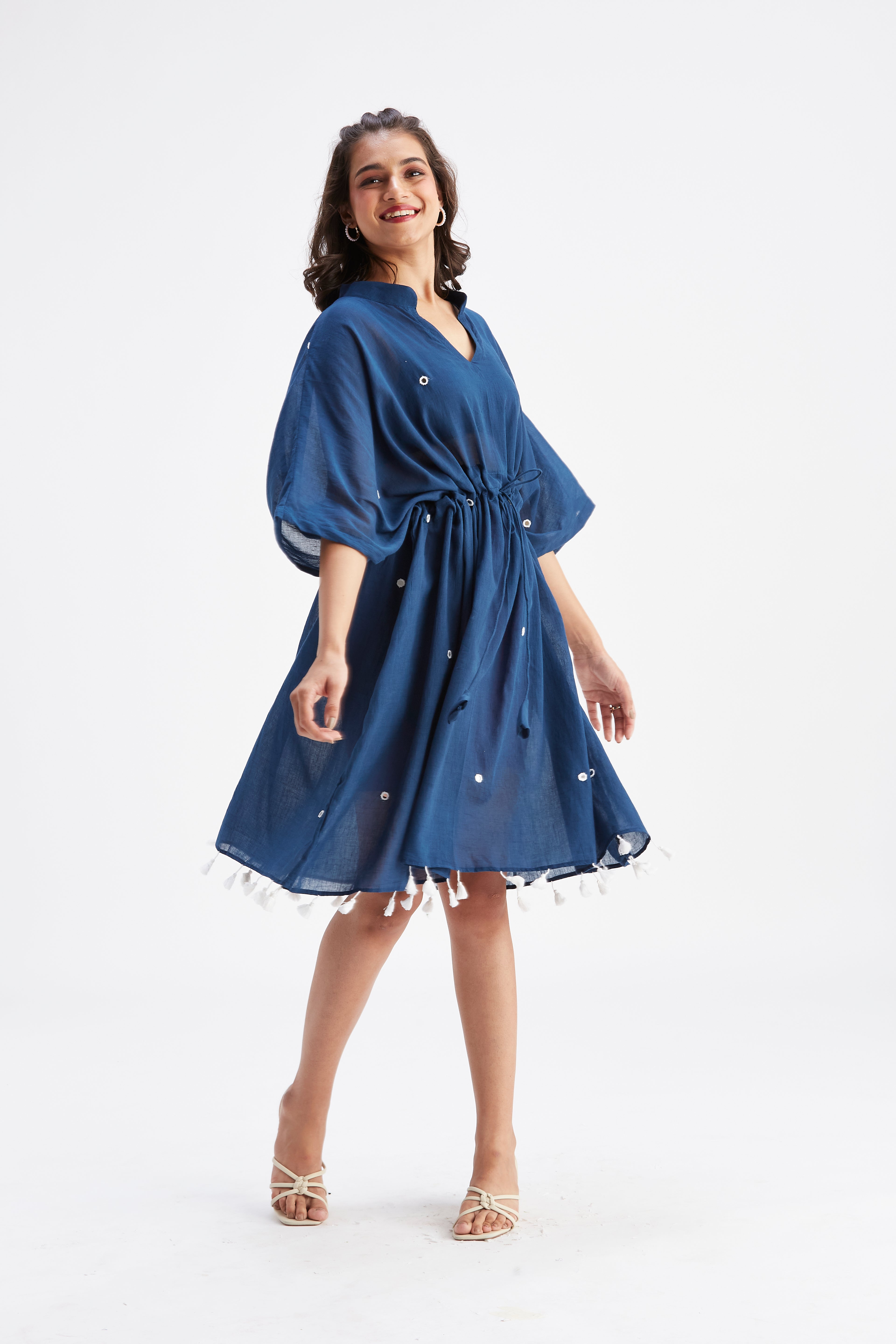 Meira Indigo Kaftan by Hasttvam with Ete by Hasttvam at Kamakhyaa for sustainable fashion