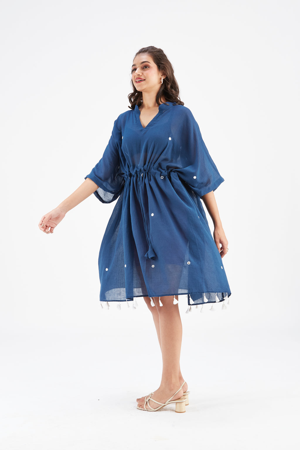 Meira Indigo Kaftan by Hasttvam with Ete by Hasttvam at Kamakhyaa for sustainable fashion
