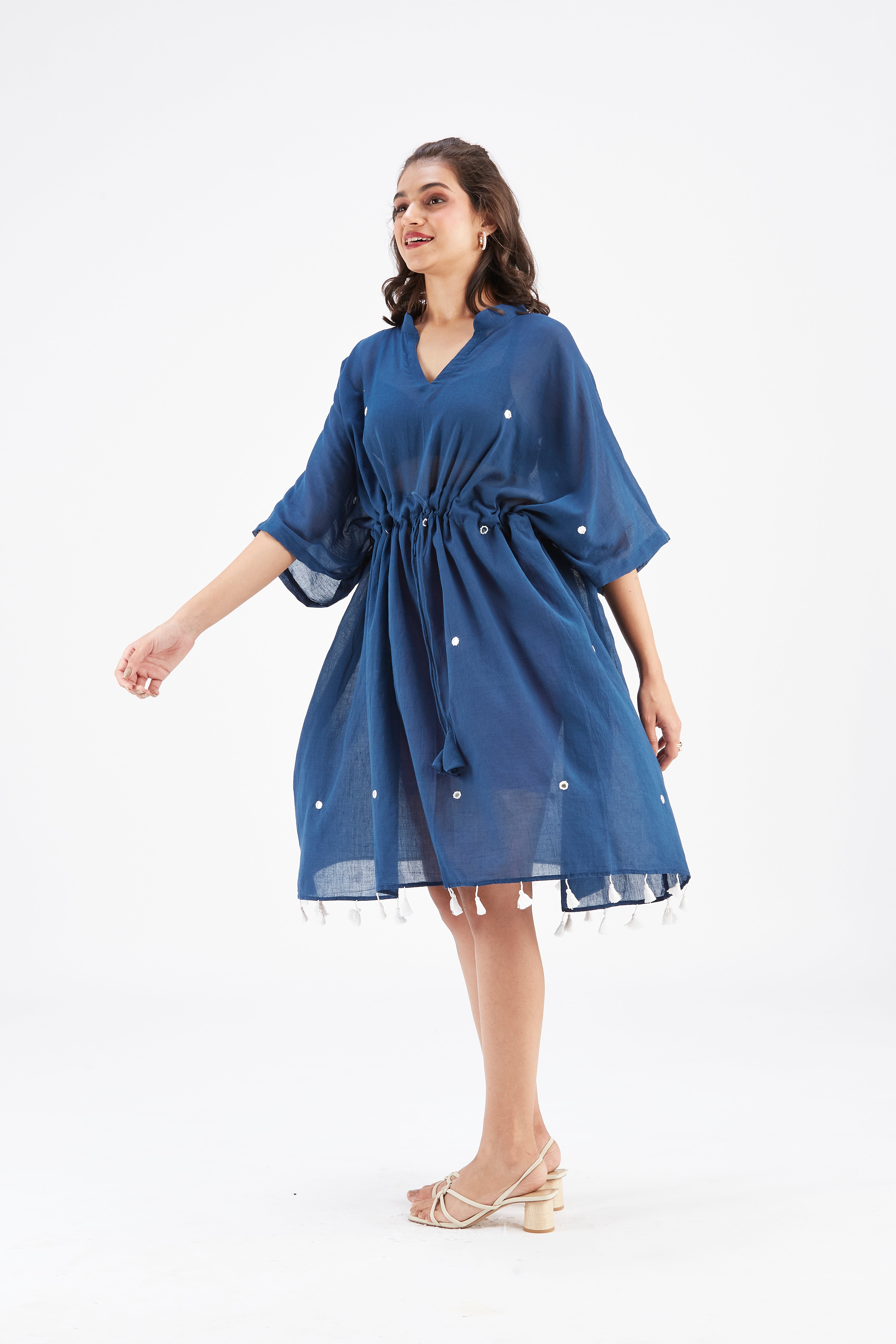 Meira Indigo Kaftan by Hasttvam with Ete by Hasttvam at Kamakhyaa for sustainable fashion