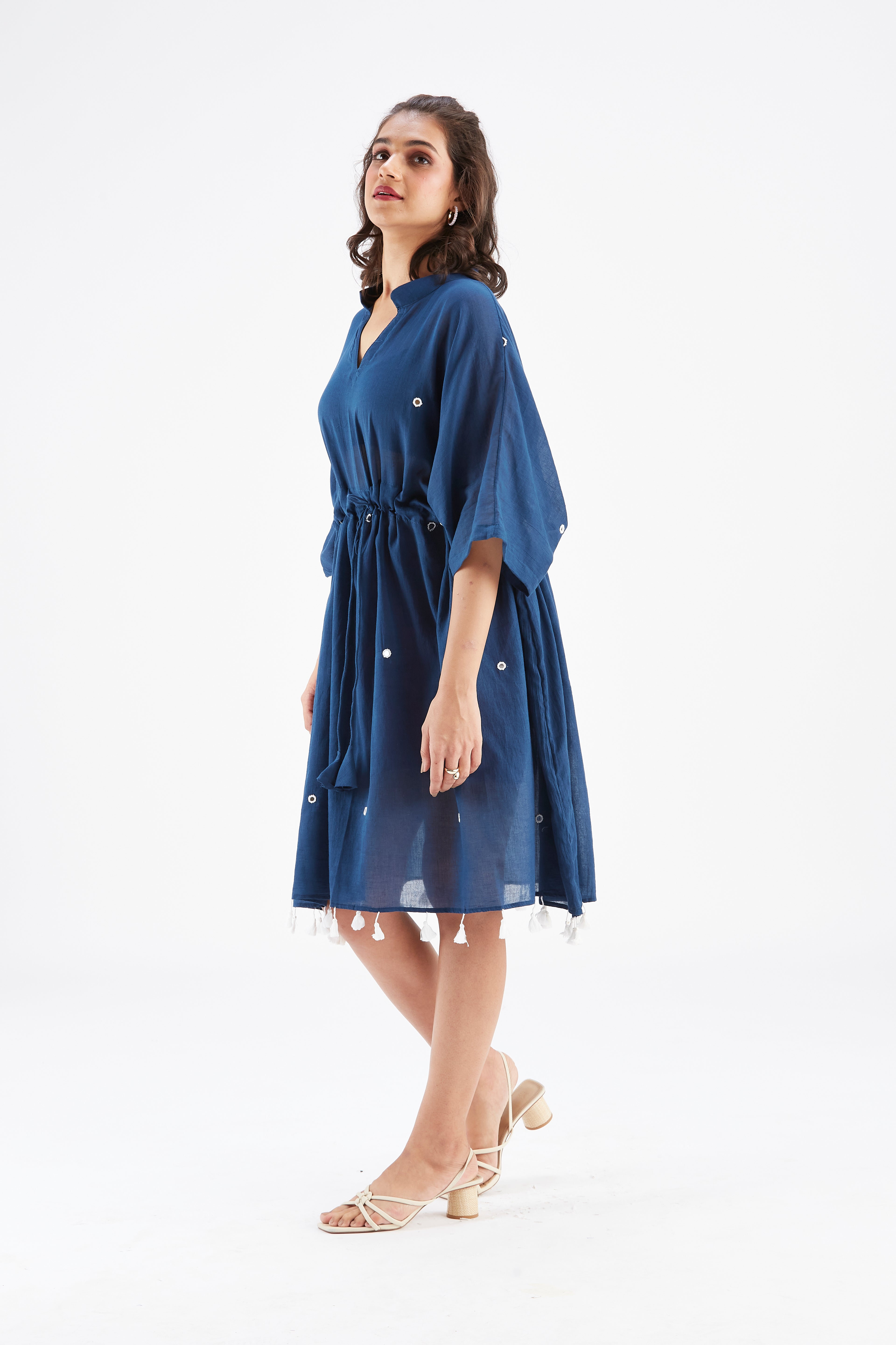 Meira Indigo Kaftan by Hasttvam with Ete by Hasttvam at Kamakhyaa for sustainable fashion