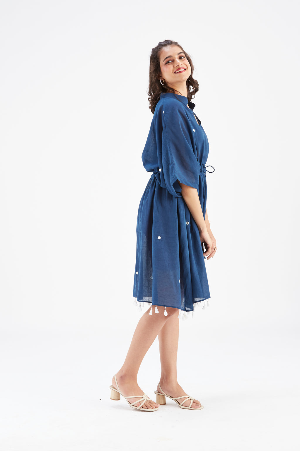 Meira Indigo Kaftan by Hasttvam with Ete by Hasttvam at Kamakhyaa for sustainable fashion