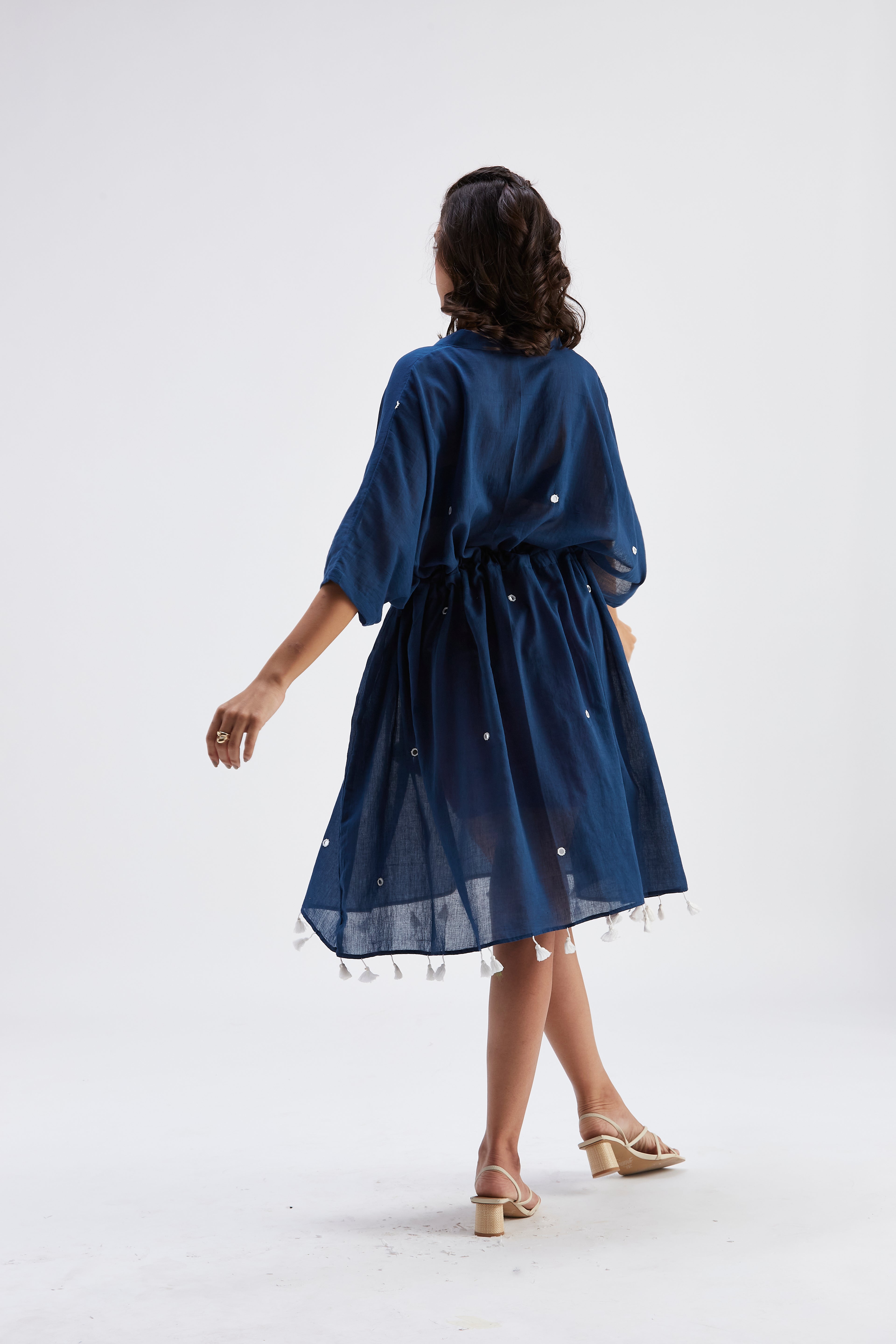 Meira Indigo Kaftan by Hasttvam with Ete by Hasttvam at Kamakhyaa for sustainable fashion