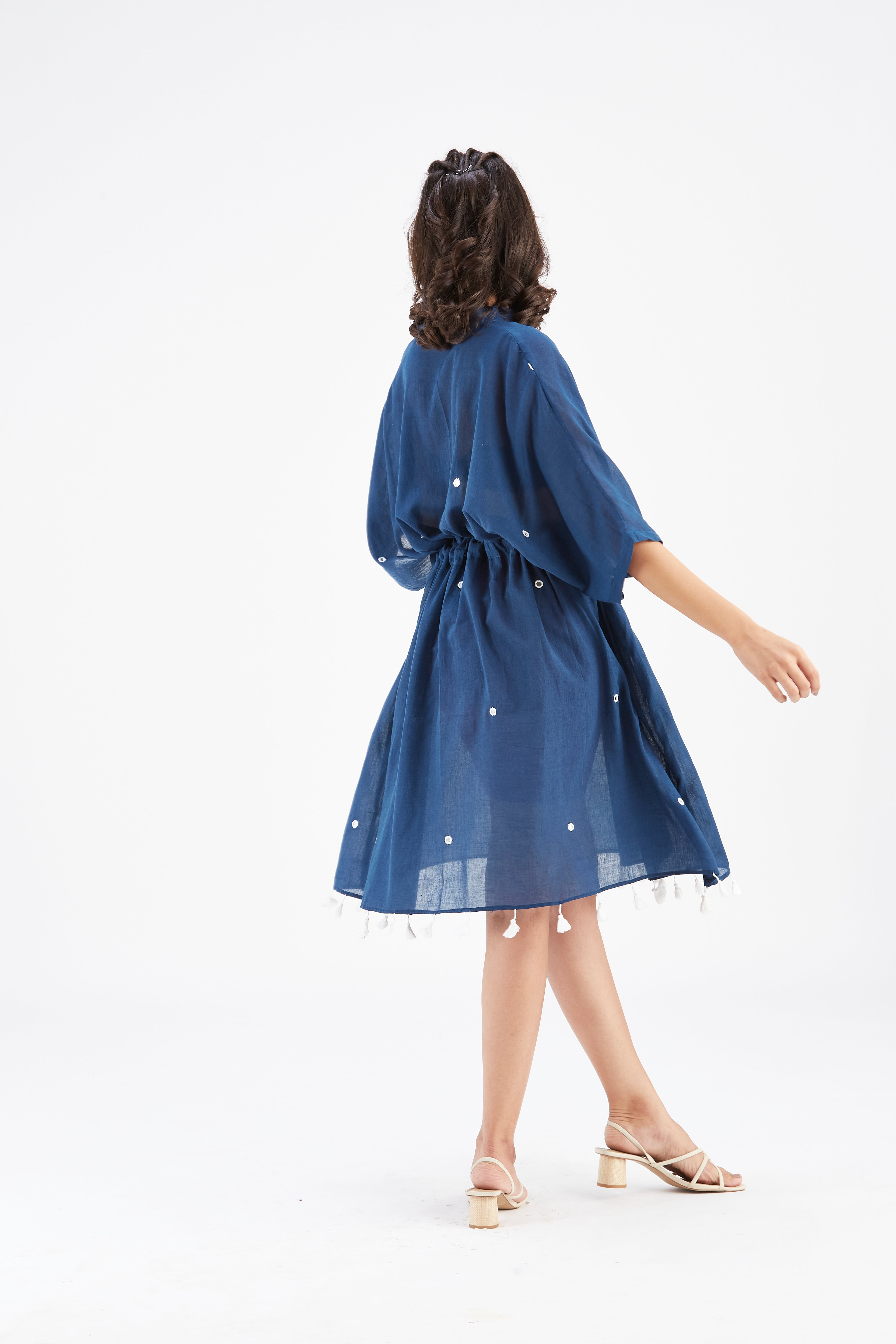 Meira Indigo Kaftan by Hasttvam with Ete by Hasttvam at Kamakhyaa for sustainable fashion